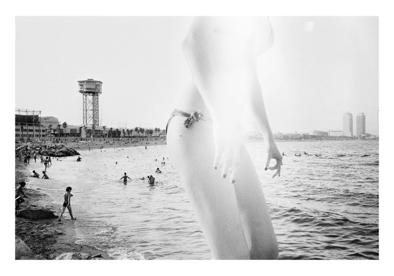 Osheen Harruthoonyan Black and White Photograph - Arms & Legs, Barcelona, Spain, Documentary figurative photo, beach, silver print