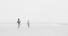 Boys Running on the Beach, Figurative, landscape photograph, silver gelatin print