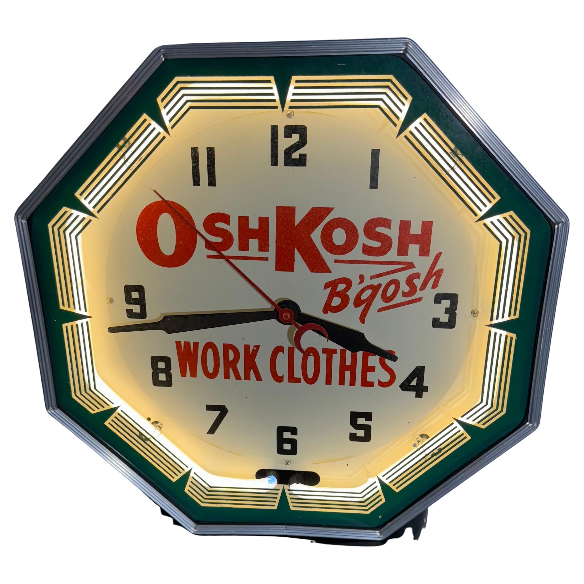 Ropa de trabajo OSHKOSH BGOSH  Reloj / letrero NEON