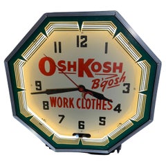 OSHKOSH BGOSH work clothes  NEON clock / sign