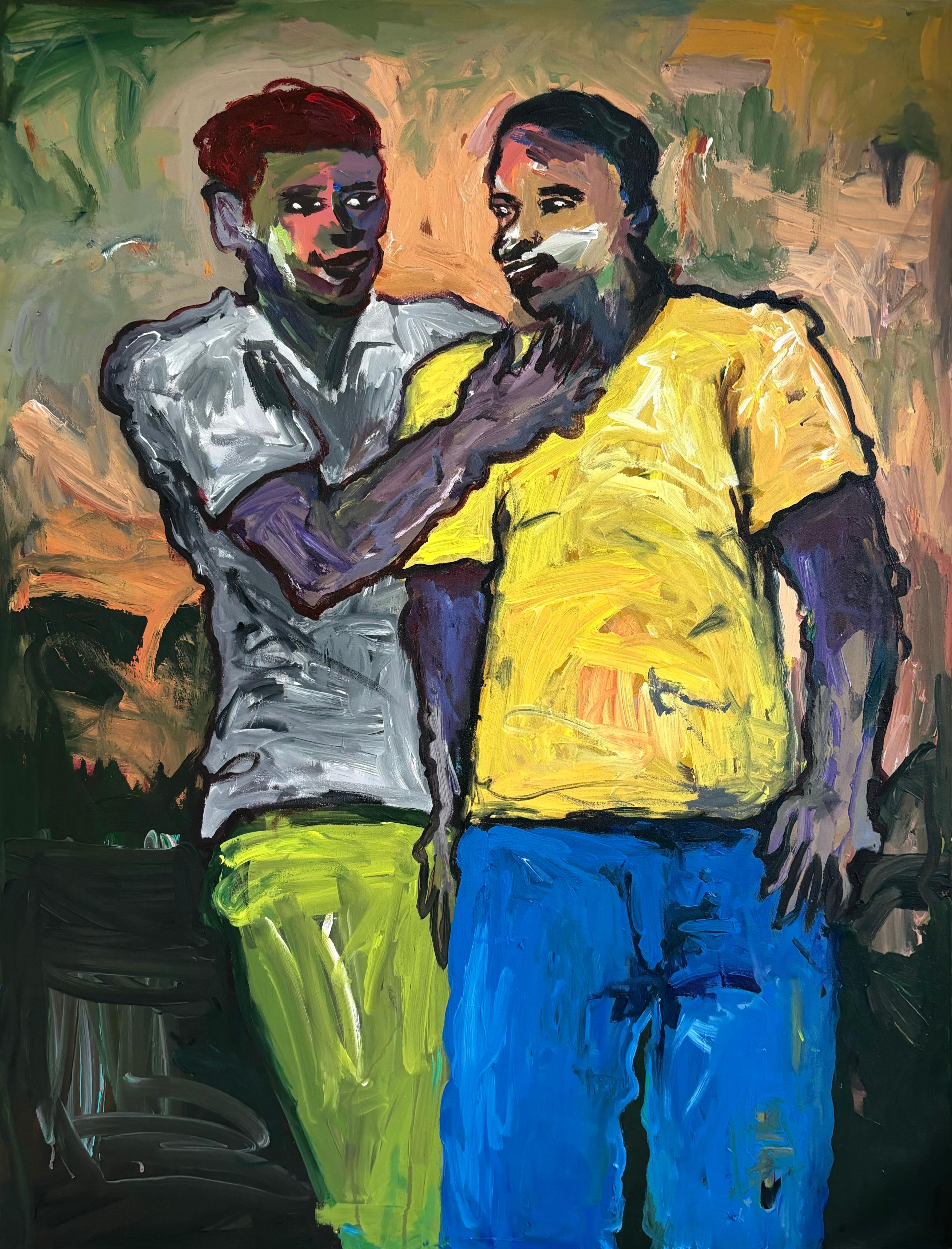 Guy's Talk - Siglo XXI, Contemporáneo, Impasto, Moderno, Expresionista, Hombres