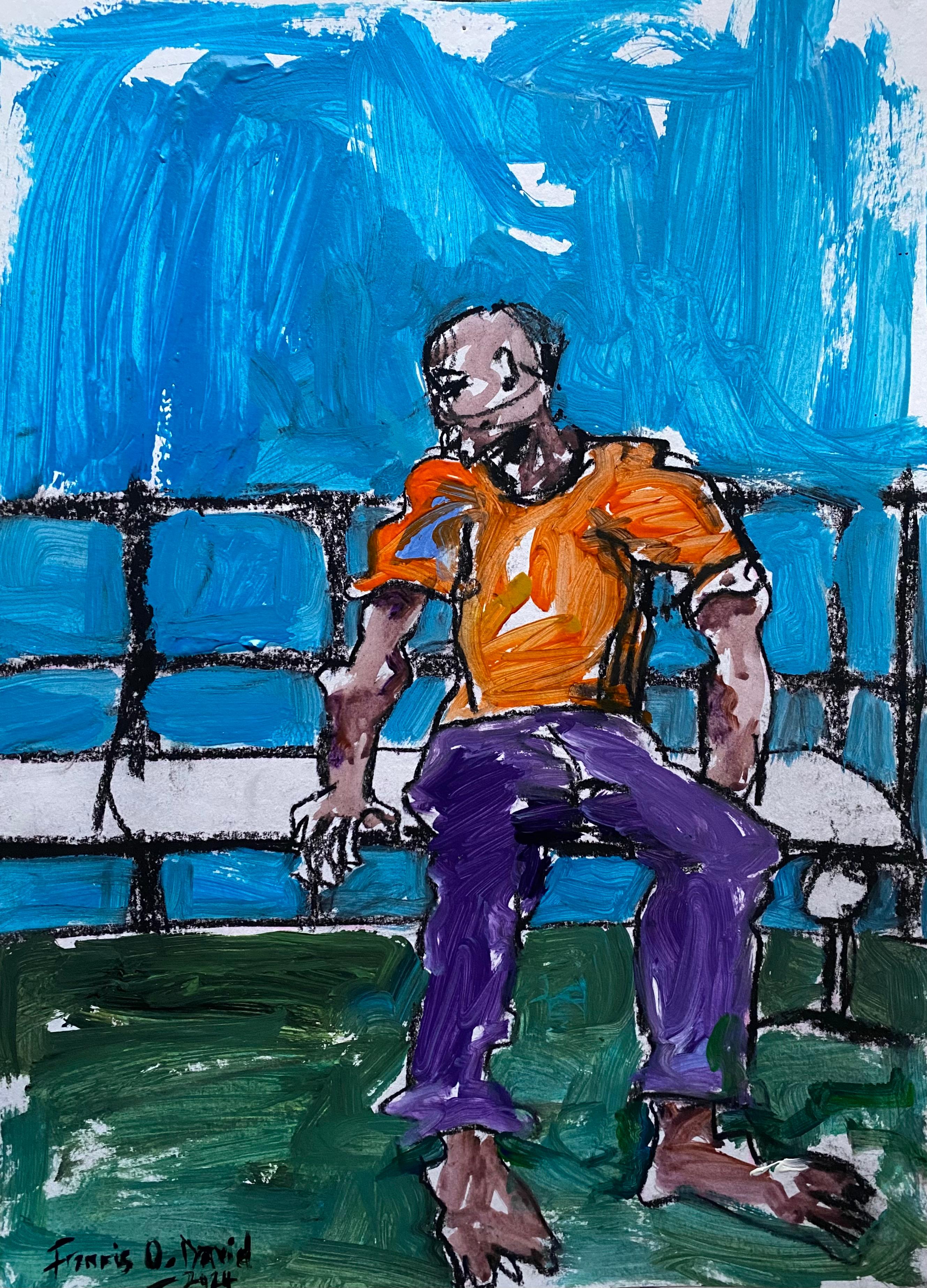 Portrait Painting de Oshorenoya David Francis - En Mi Sueño - Siglo XXI, Contemporáneo, Expresionista, Moderno, Salud Mental