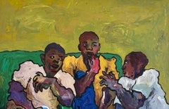 Men's Talk - 21st Century, Contemporary, Figurative Impasto, Pop Culture, Men