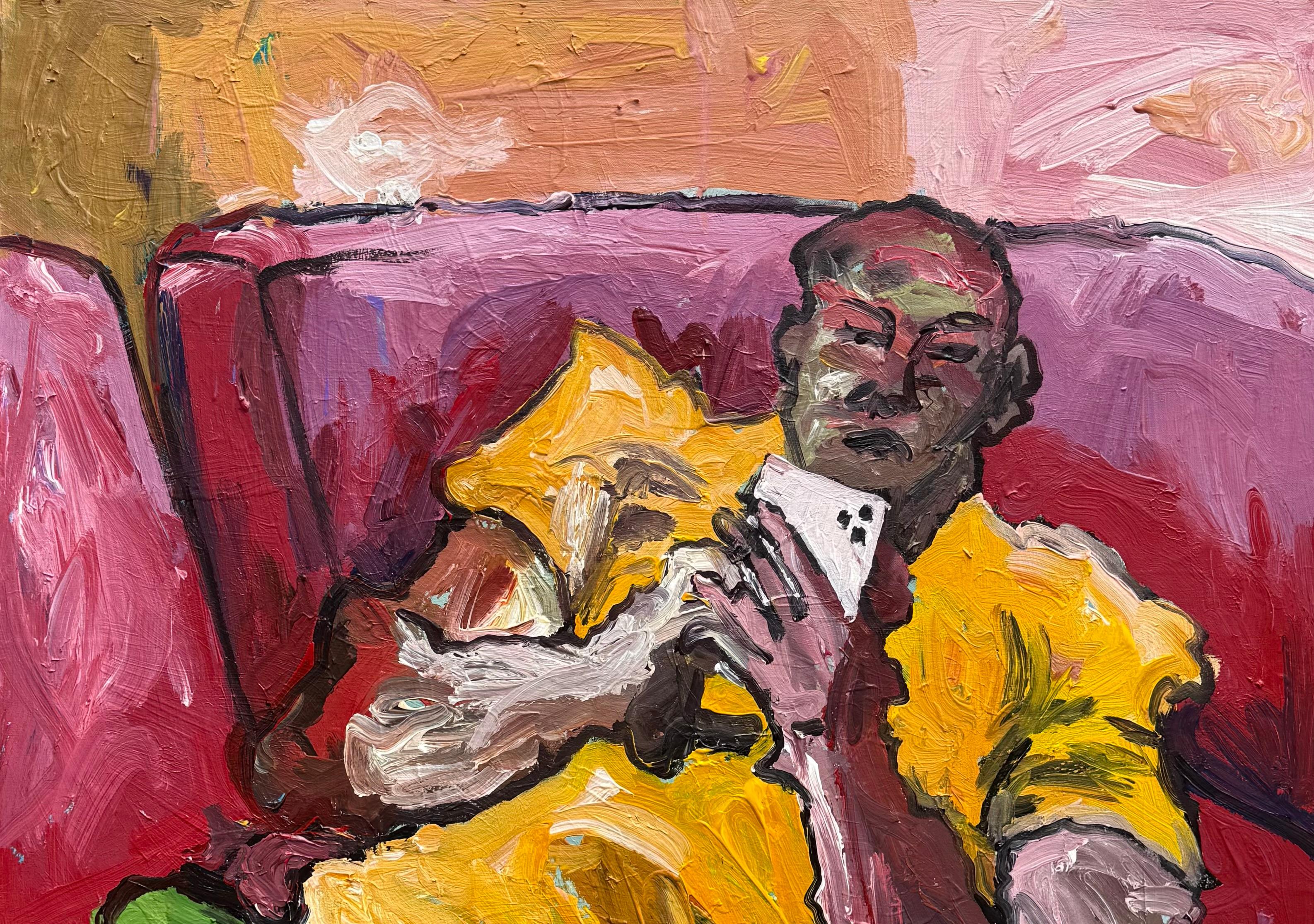 Los ojos y la mente - Siglo XXI, Contemporáneo, Impasto, Expresionista, Hombres - Painting de Oshorenoya David Francis
