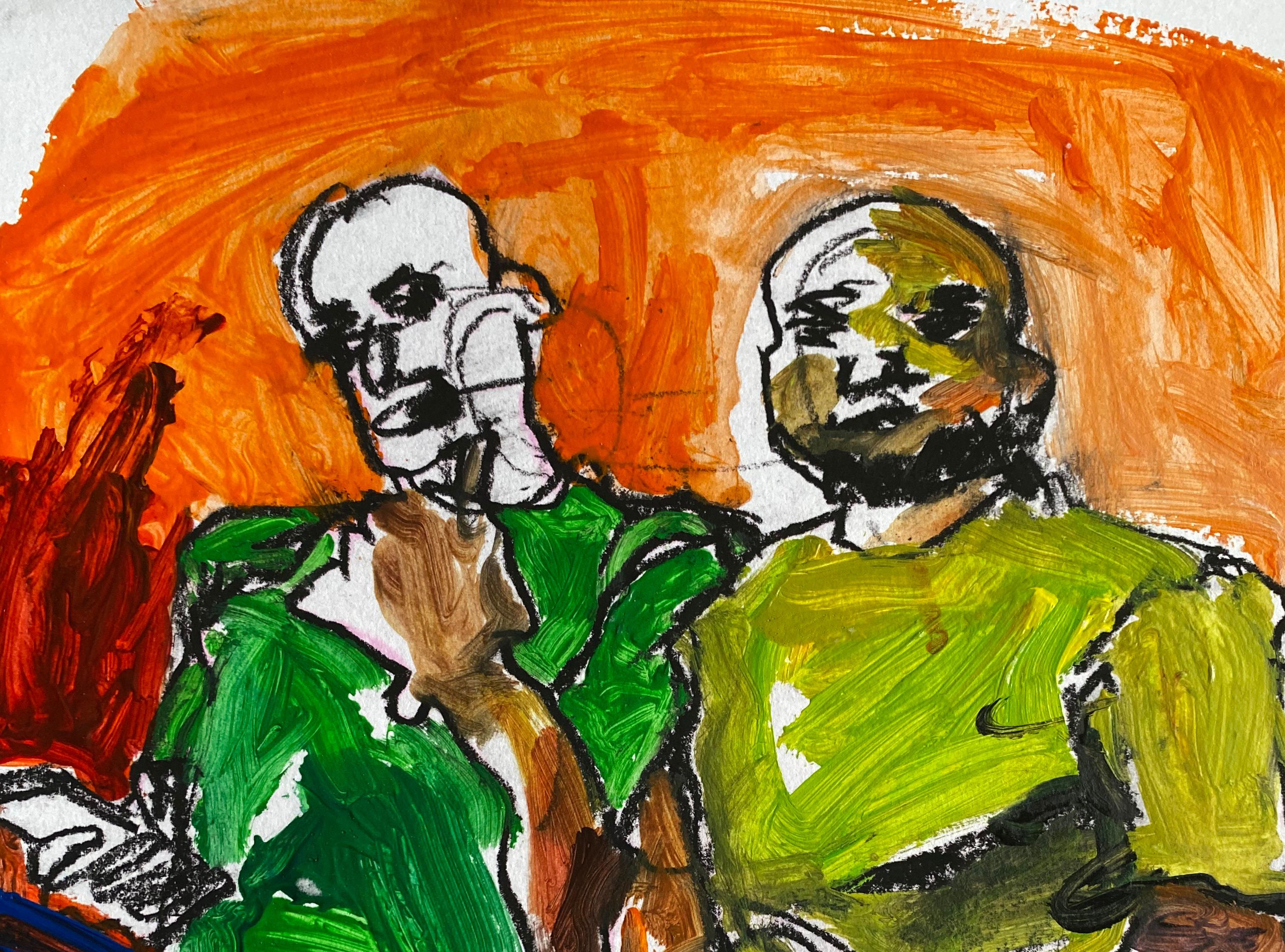 Fratello gemello - 21° secolo, Contemporaneo, Impasto, Moderno, Espressionista, Uomo - Painting di Oshorenoya David Francis