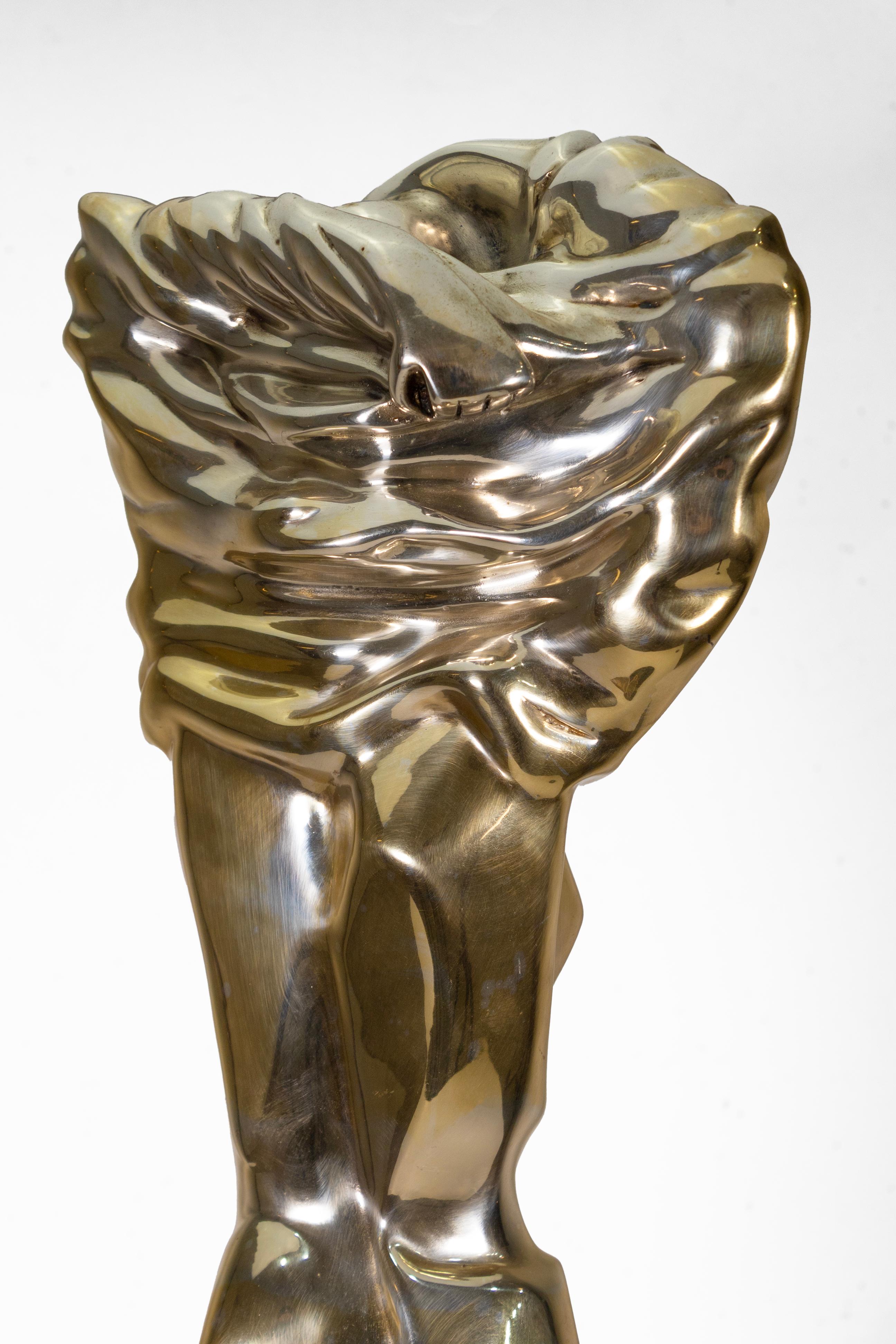 Oshra Michan D'Argenta Sensuality Signed Contemporary Figurative Sculpture 1990s In Good Condition For Sale In Keego Harbor, MI
