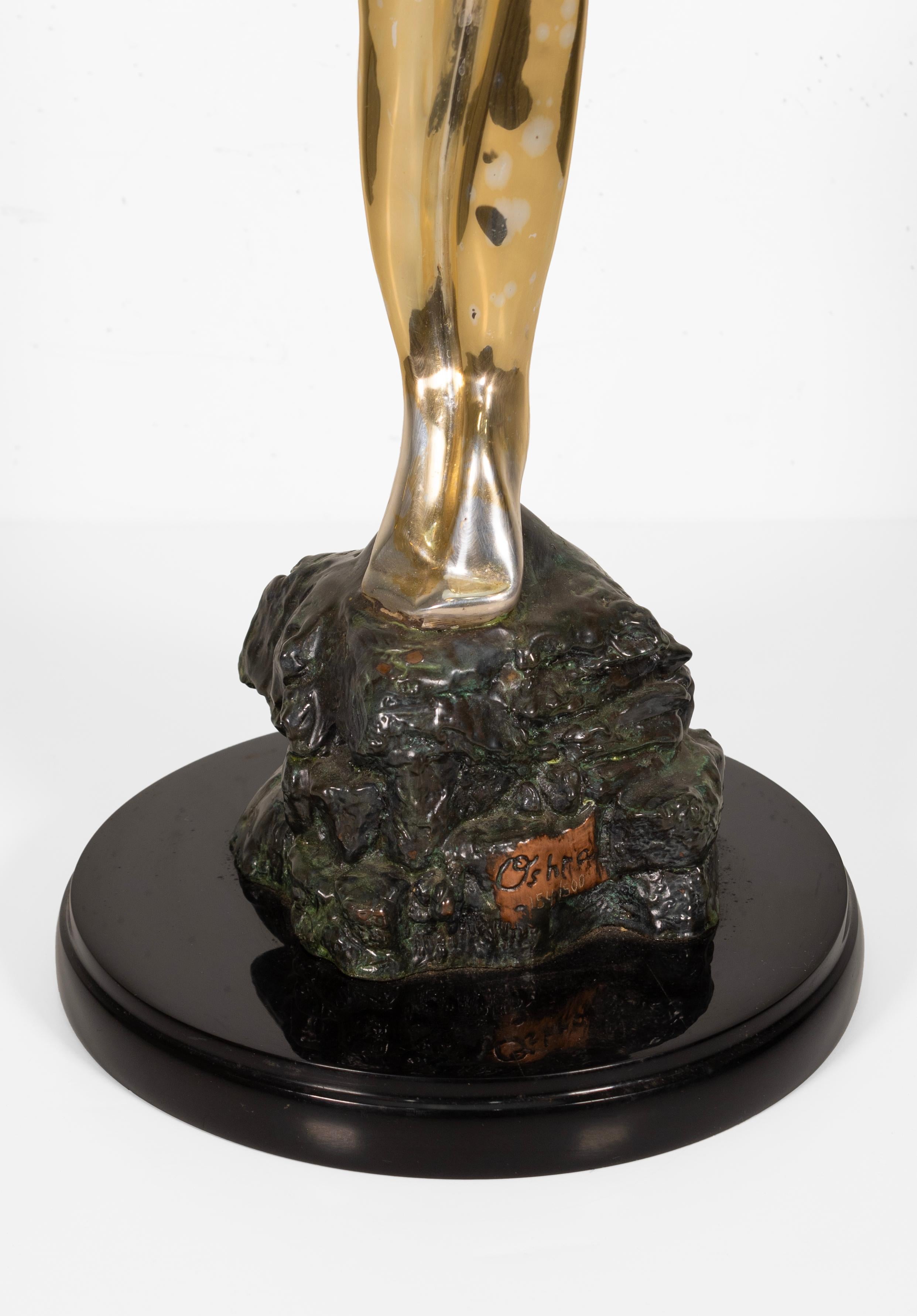 Metal Oshra Michan D'Argenta Sensuality Signed Contemporary Figurative Sculpture 1990s For Sale