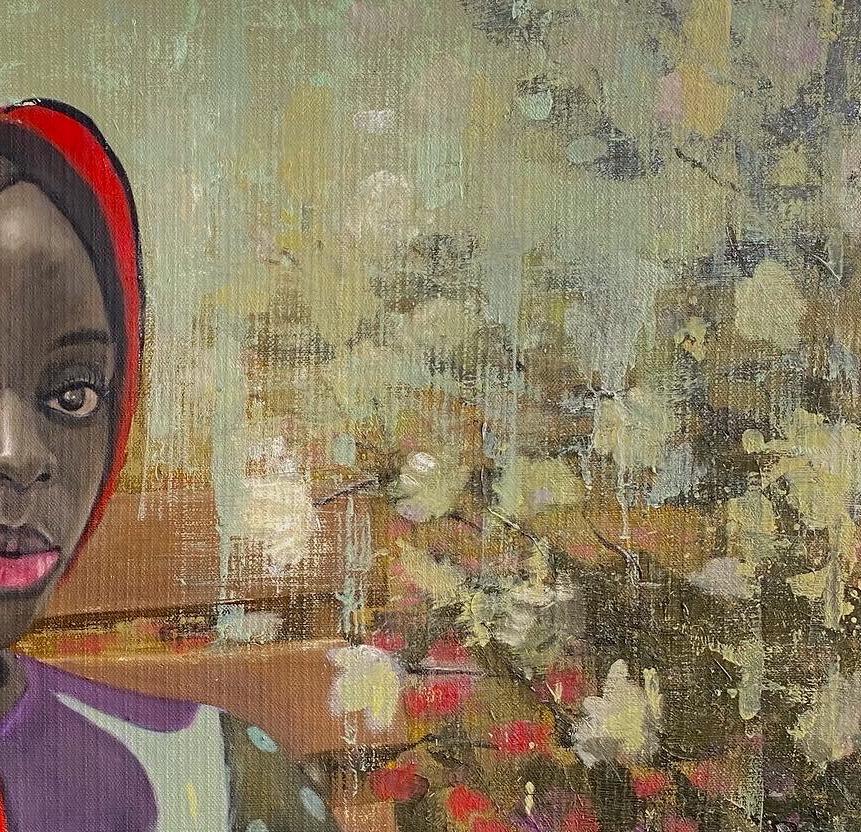 Fourre-tout de la beauté 2 - Marron Figurative Painting par Osimeh Godstand