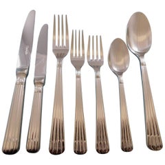 Osiris by Christofle France Stainless Steel Set Service for 12 Dinner New 86 Pcs