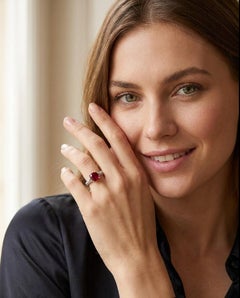 Jabir 2.00ct Untreated Ruby and Diamond Ring, 18k White Gold, UK