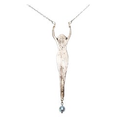 Osiris Sterling Silver and Pearl Fertility Goddess Pendant Necklace