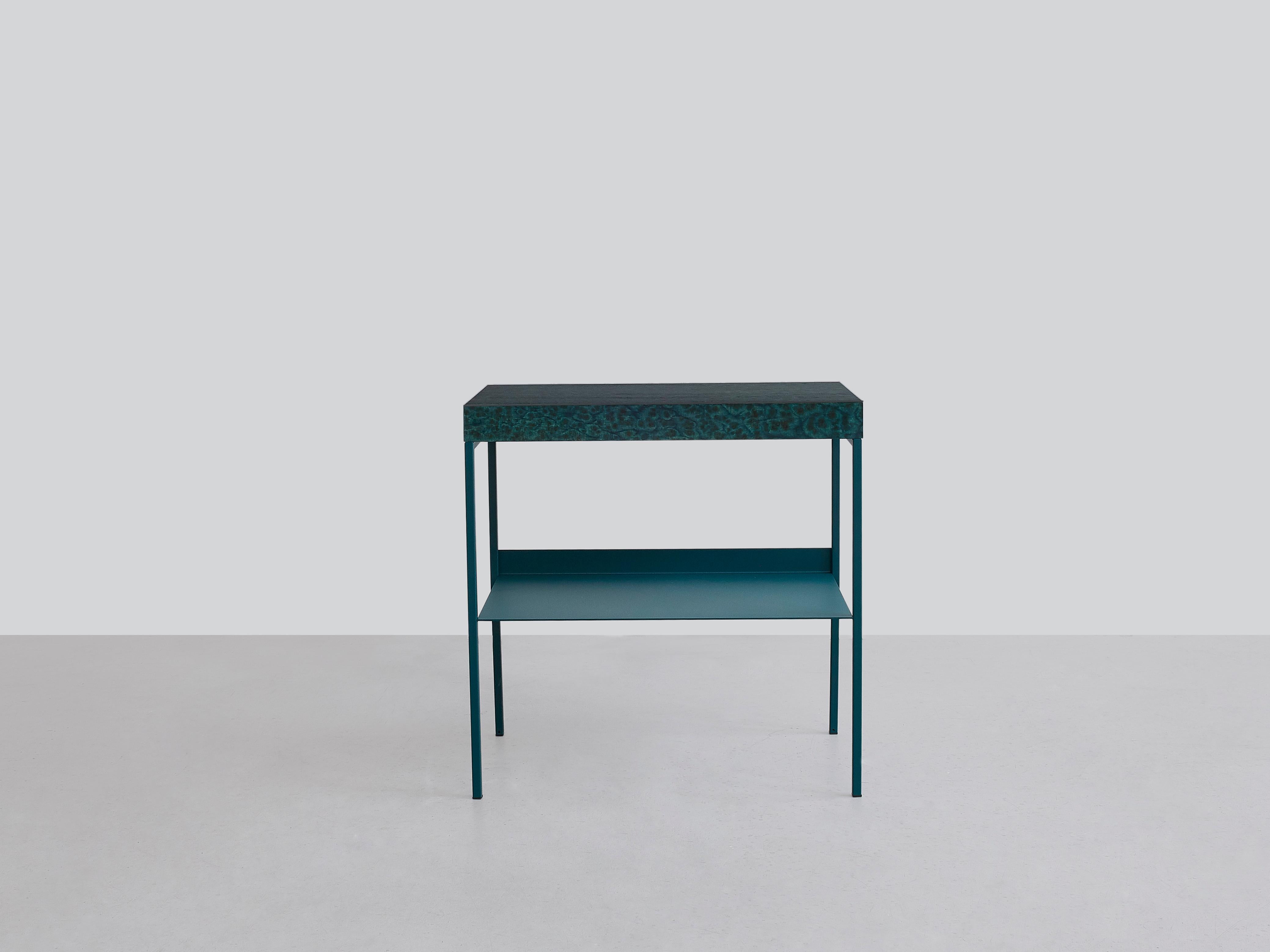 Osis Inga side table by Llot Llov
Dimensions: H 65 x W 66 x D 37 cm
Materials: birch
Finishing: lacquered / powder-coated steel

The surface finish OSIS is an innovation developed by llot llov in Berlin and is 100% handmade.

We transferred