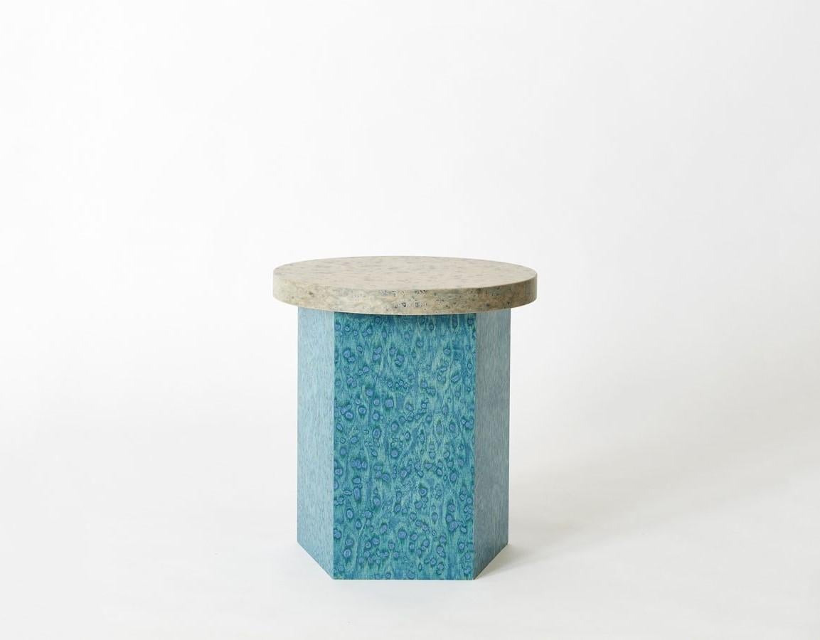 Osis Pentagon Planter by Llot Llov
Edition 5 
Dimensions: Ø 35 cm x H 40 cm
Materials: core board birch


With OSIS Edition 5 LLOT LLOV is deepening the understanding of the impact of salt and pigment. Colour and surface patterns enter into a kind