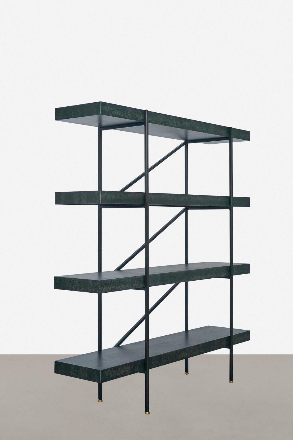Osis shelving by Llot Llov
Edition 2
Dimensions: W 140 x D 35 x H 175 cm
Materials: Core board birch, powder coated steel 

LLOT LLOV produce exclusive furniture and objects for private or corporate clients and also manage interior design projects