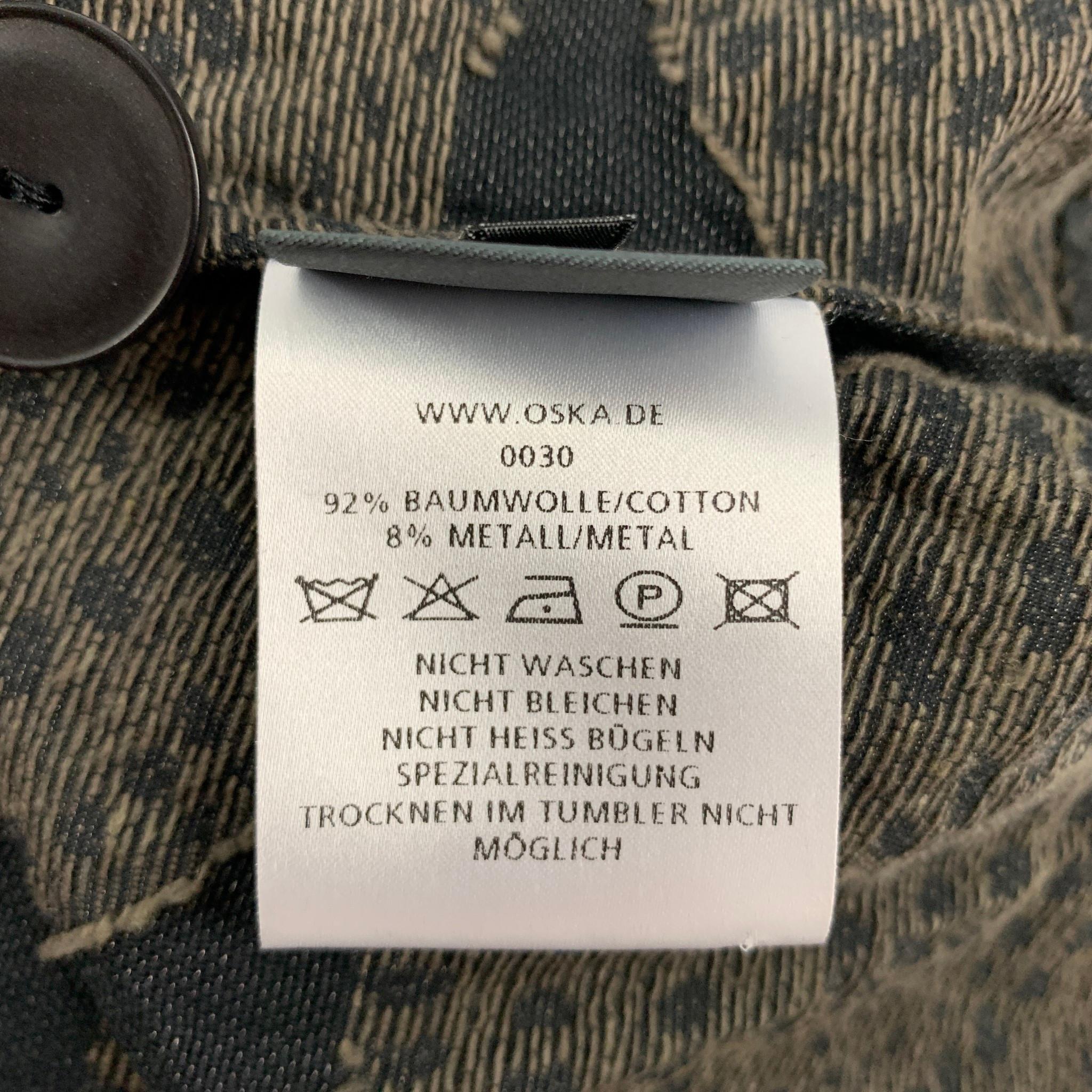 OSKA Size M Black Taupe Cotton Blend Circles Jacket 1