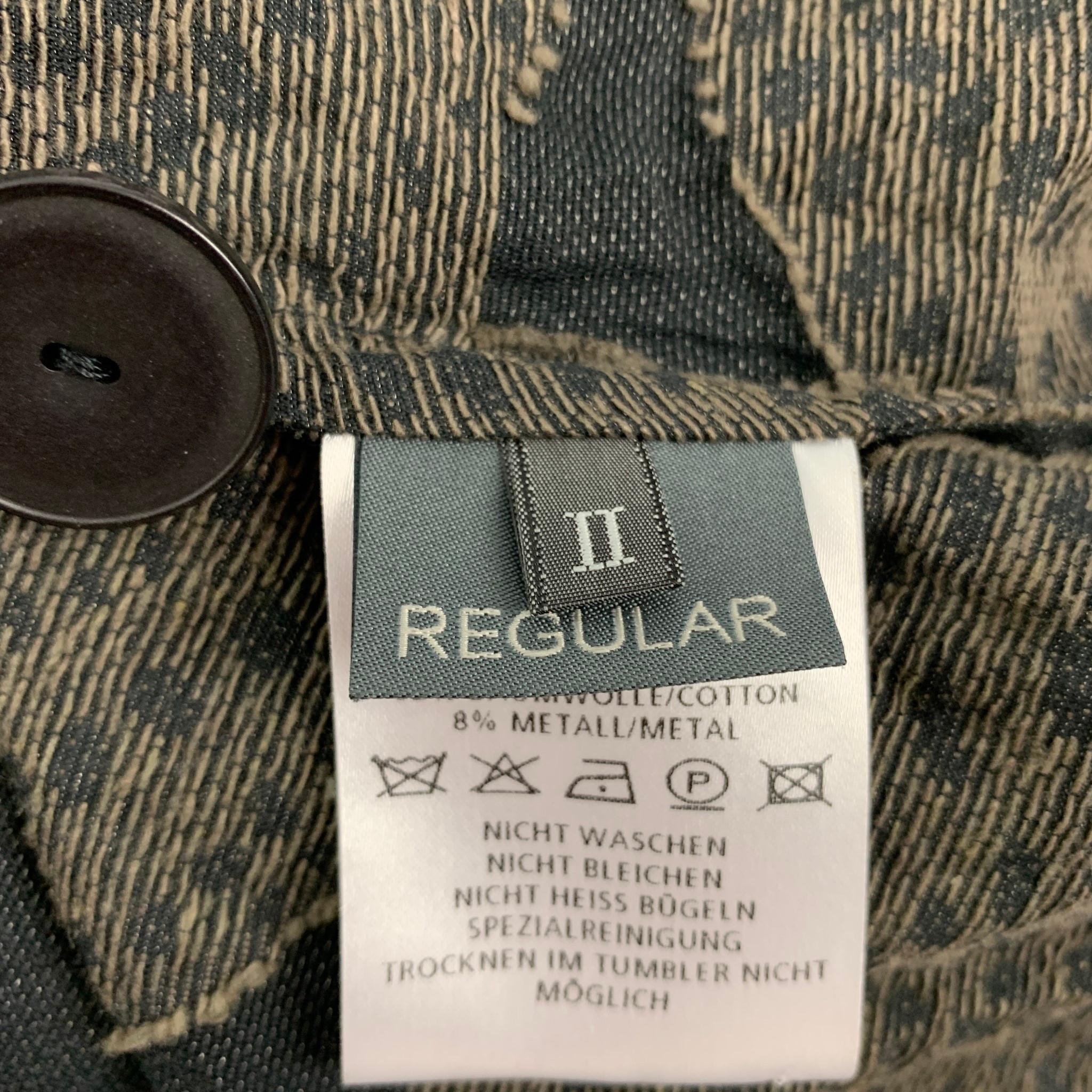 OSKA Size M Black Taupe Cotton Blend Circles Jacket 2