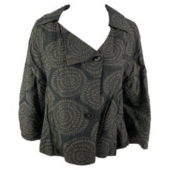 OSKA Size M Black Taupe Cotton Blend Circles Jacket