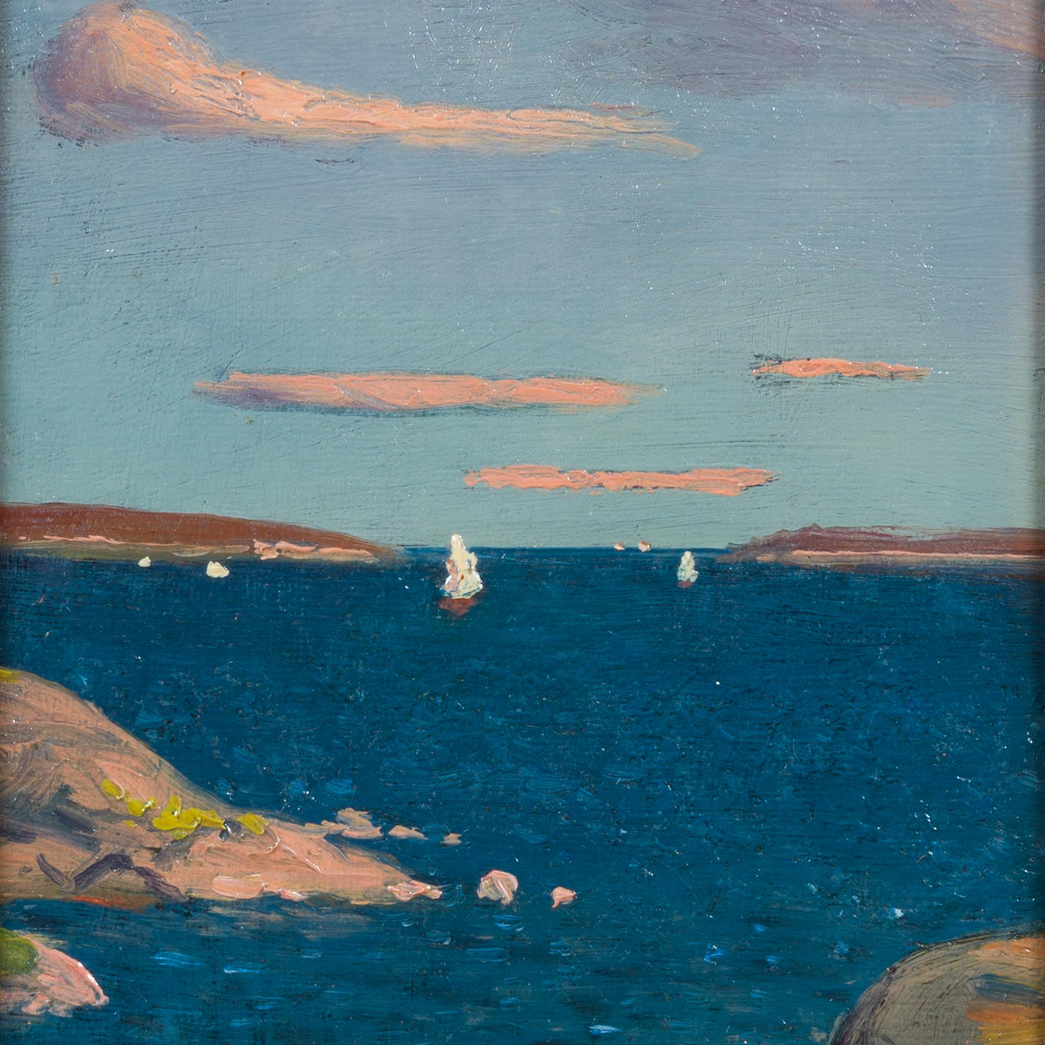 Rare peinture à l'huile d'Oskar Bergman - Archipel extérieur, c.1903-1904 en vente 4