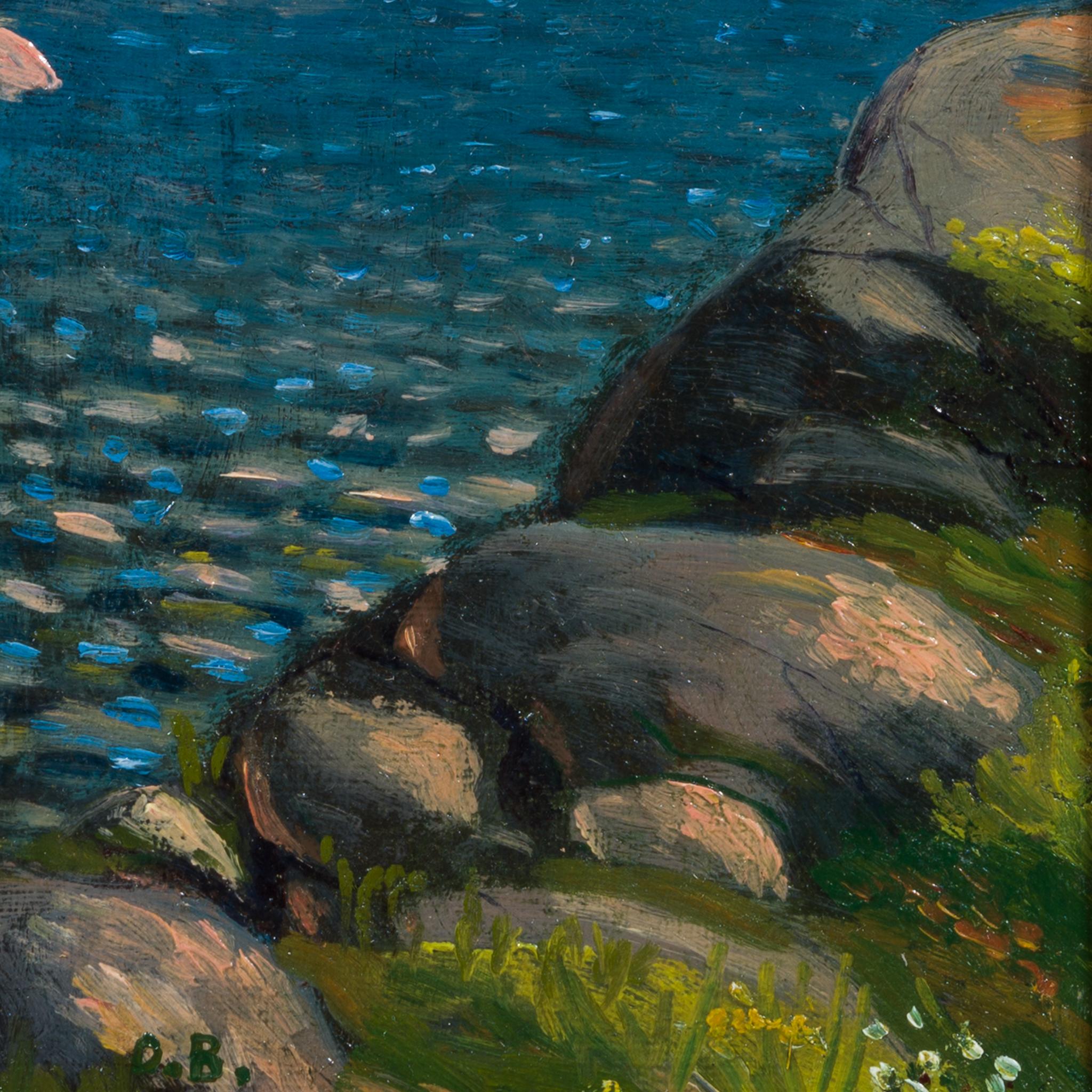 Rare peinture à l'huile d'Oskar Bergman - Archipel extérieur, c.1903-1904 en vente 5