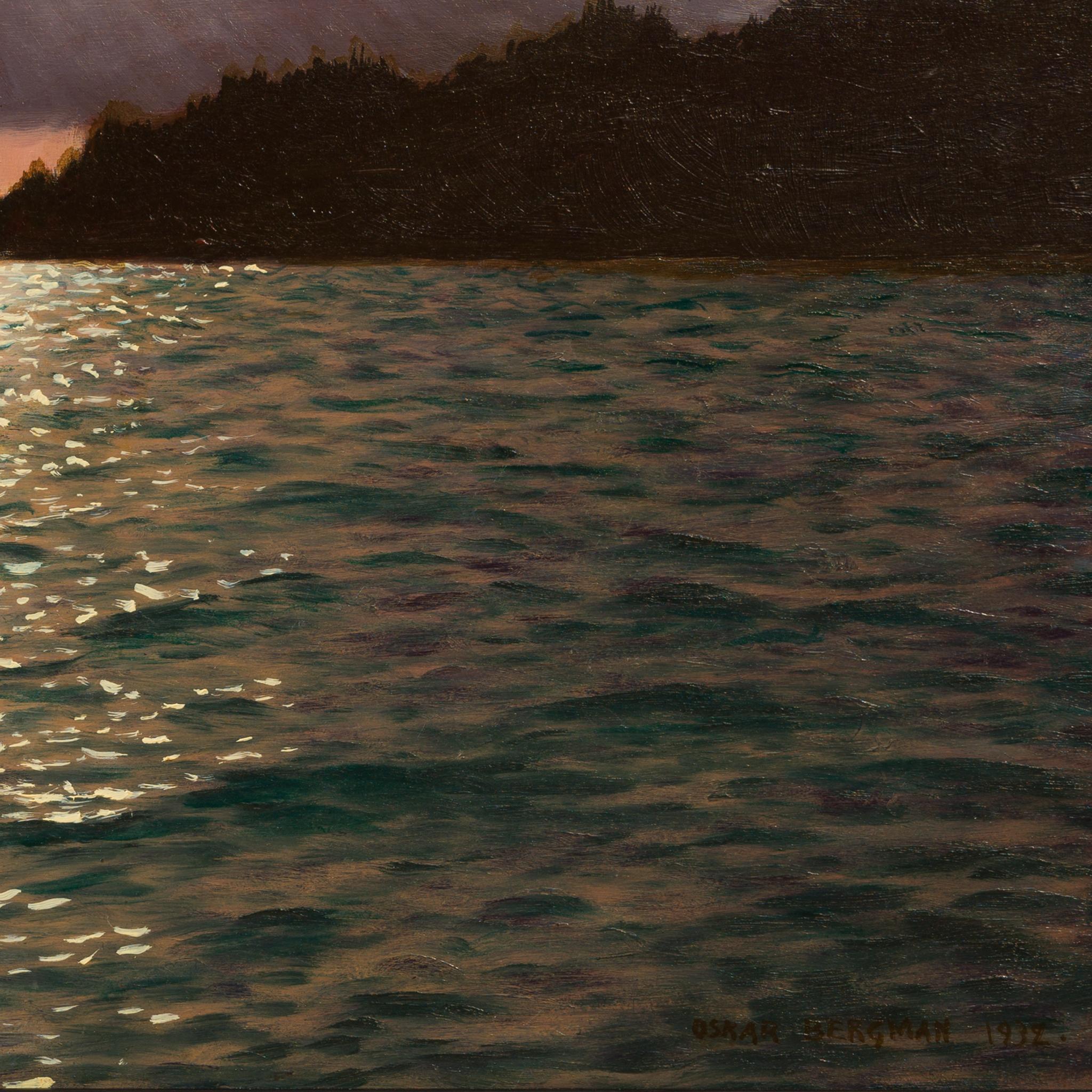 Sunlight Breaking Through Clouds over Vaxholm Bay, 1932 For Sale 2