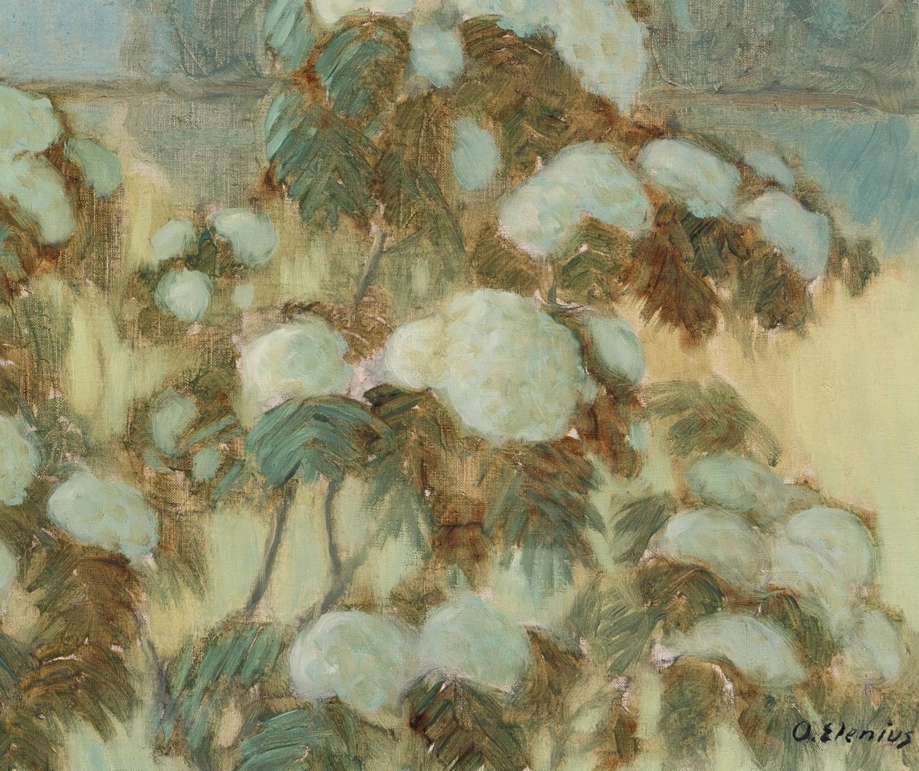 Oskar Elenius, Blossoming Rowan Tree in Landscape. Signed and Dated 1917. 3