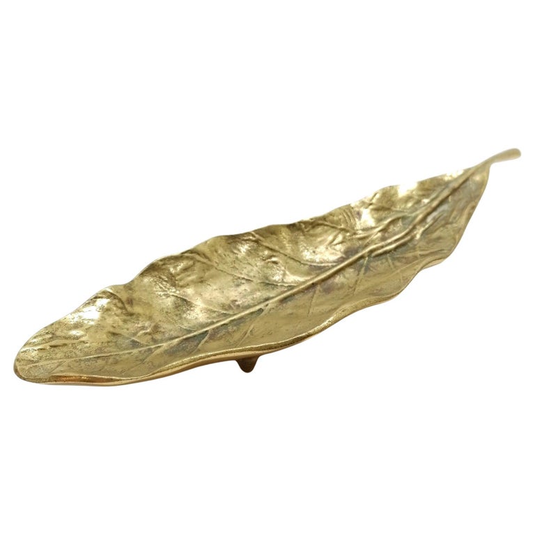 tobacco leaf ashtray C1920 Black Americana Johnny Griffin Theme Brass Oskar J. W. Hansen Designed