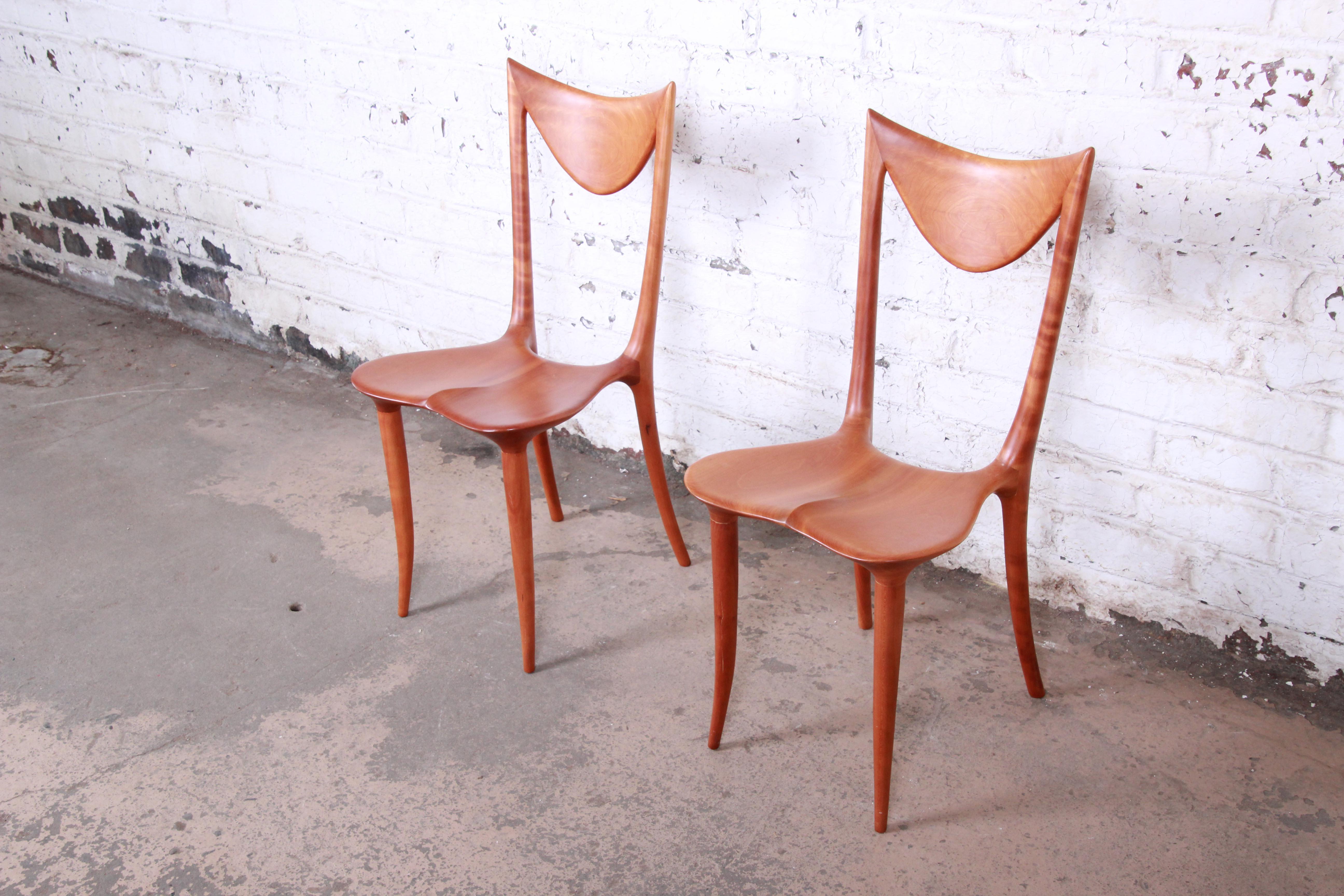Mid-Century Modern Oskar Kogoj Studio Craftsman Sculptural 'Venetia' Chairs, Pair