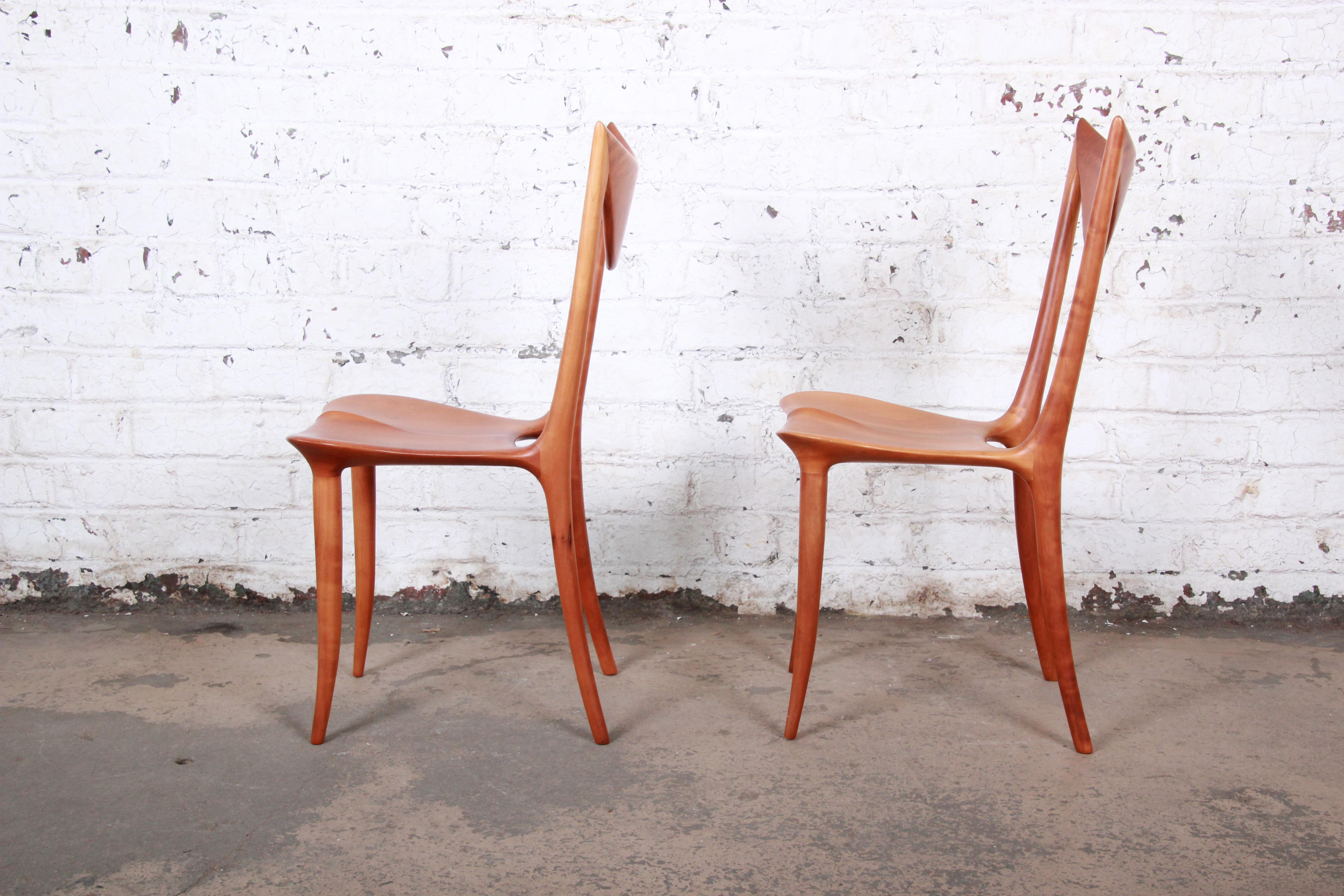Oskar Kogoj Studio Craftsman Sculptural 'Venetia' Chairs, Pair In Good Condition In South Bend, IN