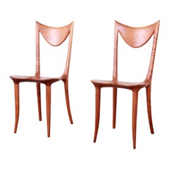 Oskar Kogoj Studio Craftsman Sculptural 'Venetia' Chairs, Pair