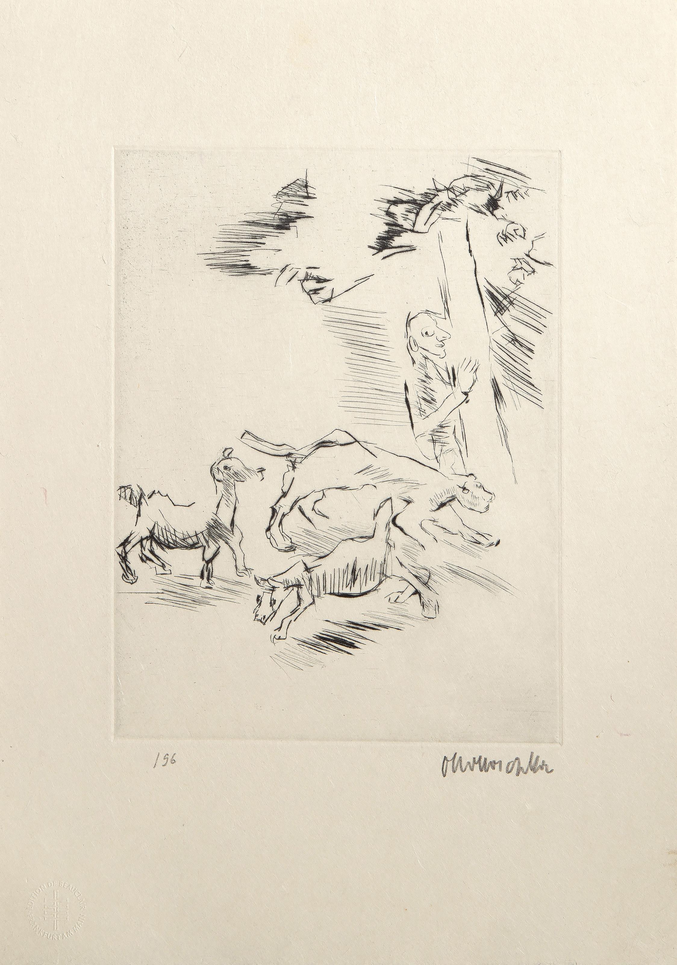 Der Beobachter, Moderne Radierung von Oskar Kokoschka im Angebot 1