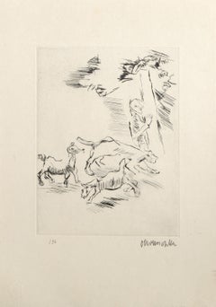 Der Beobachter, acquaforte moderna di Oskar Kokoschka