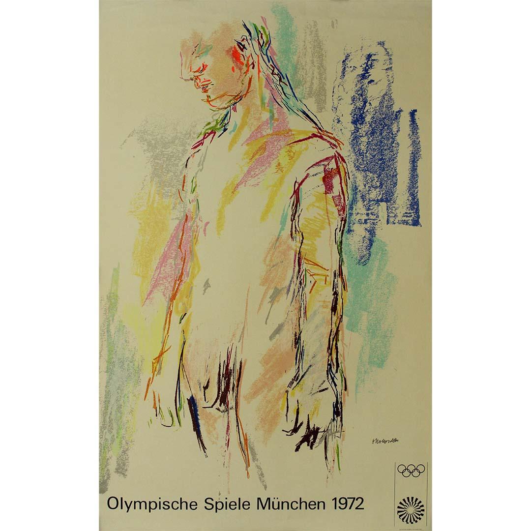This original 1972 Olympic poster by the renowned Austrian Expressionist Oskar Kokoschka was created as part of the official art series for the Munich Olympic Games. Featuring Kokoschka’s signature expressive style, the piece embodies the spirit of