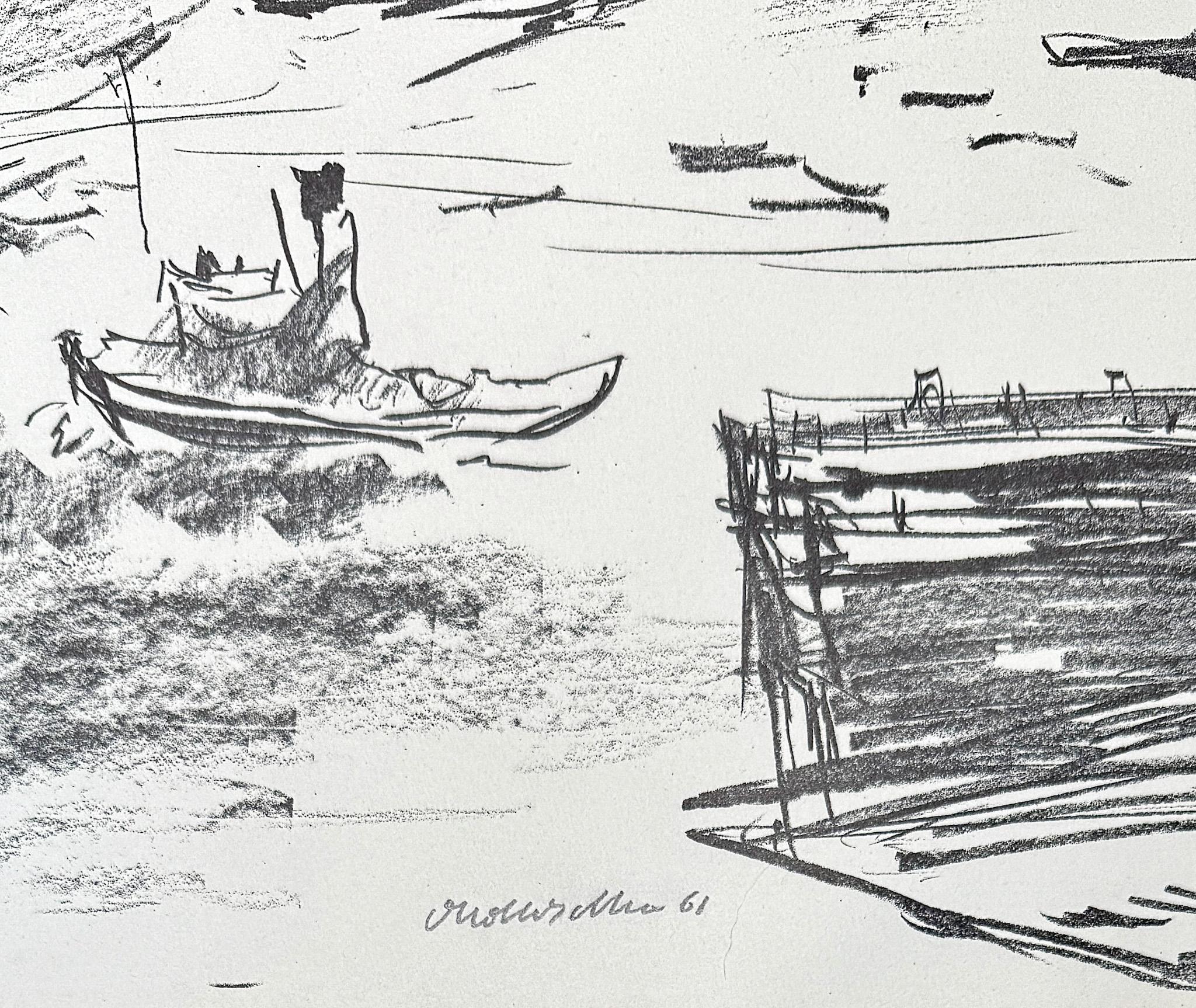 Oskar Kokoschka (1886-1980) - Puerto de Hamburgo - Litografía sobre papel - 1961 en venta 2