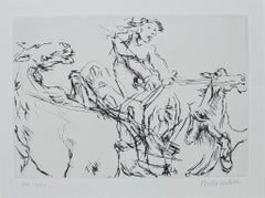 Oskar Kokoschka (1886–1980) –The Fall of Penthesilea-Etching, engraving on paper