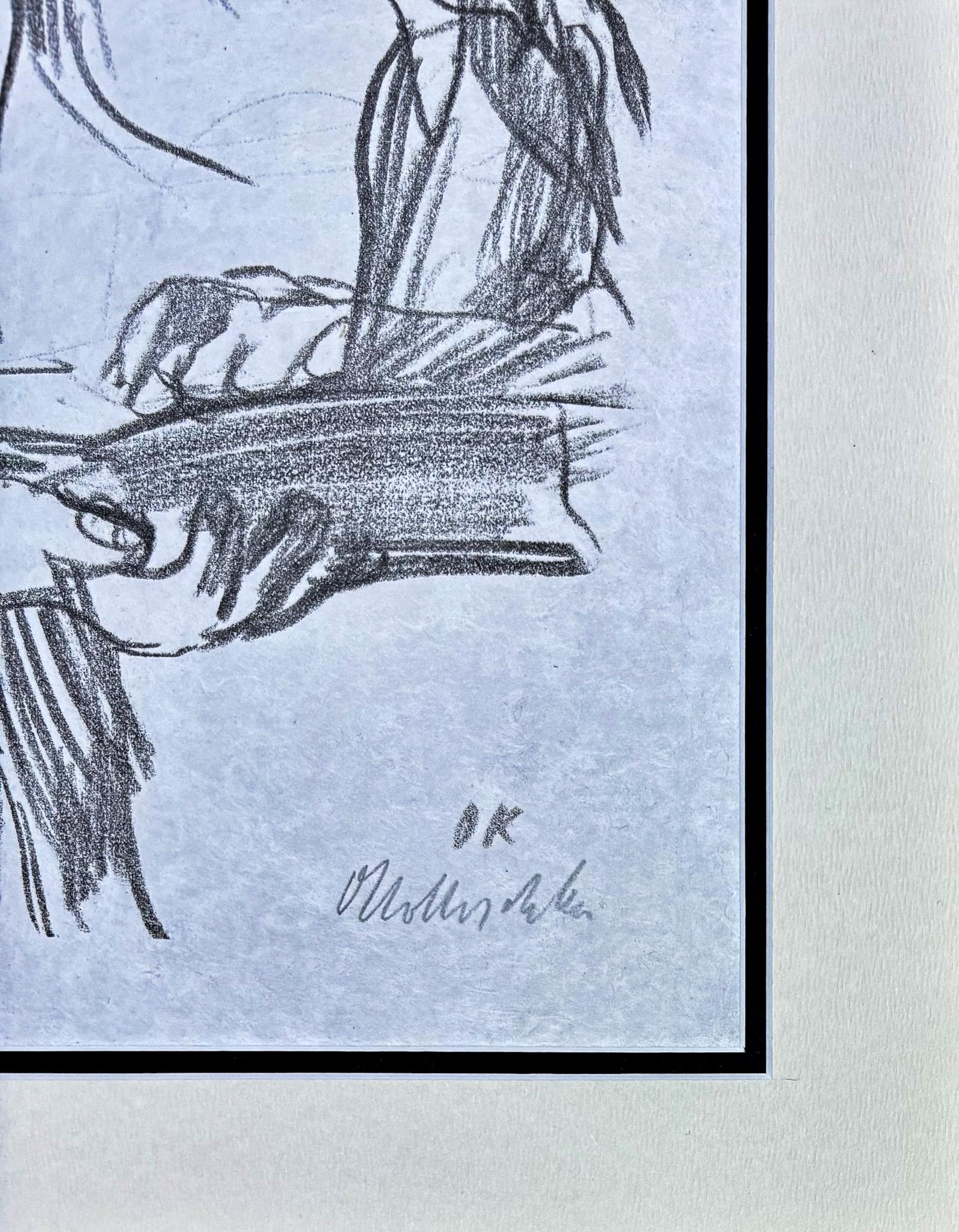 Oskar Kokoschka (1886-1980) - Zwei lesende Mädchen - Lithographie à la craie - 1931 en vente 5