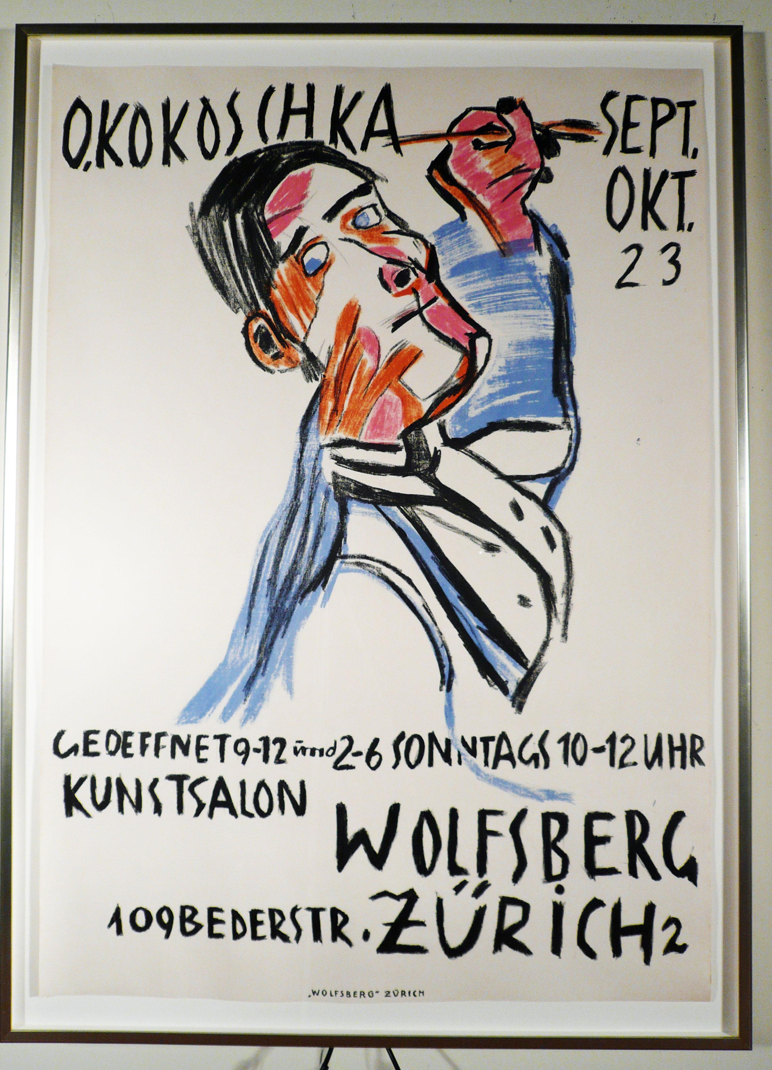 SELBSTBILNIS VON ZWEI SEITEN ALS MALER (SALON WOLFSBERG). - Print di Oskar Kokoschka