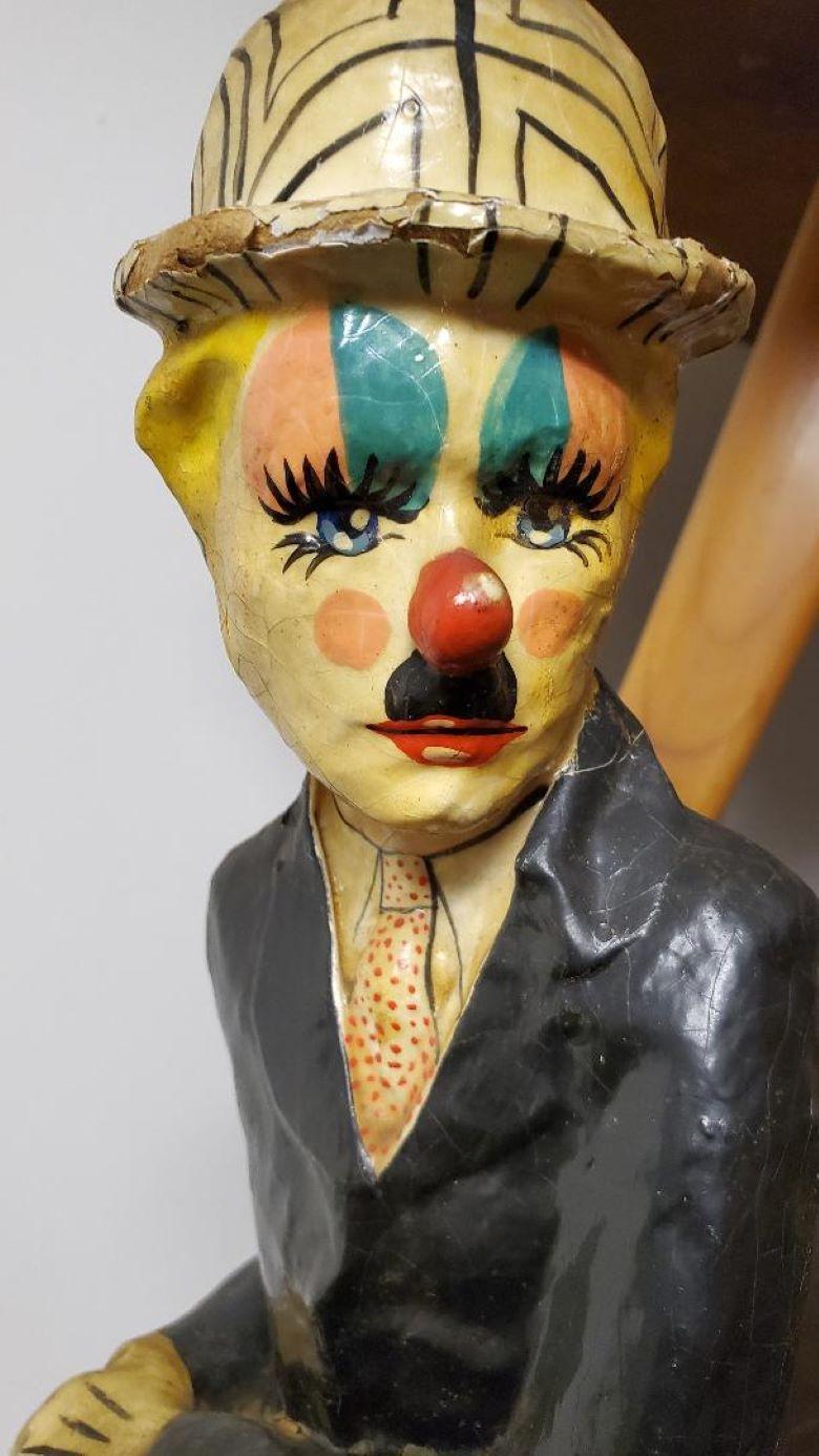 Oskar Raoul Papier Mache Chaplin Little Tramp Sculpture Signed by Artist 1970 For Sale 2