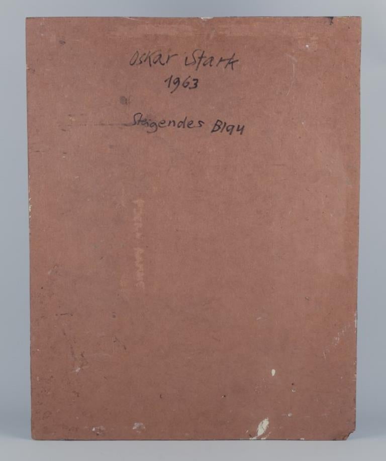 Oskar Stark, deutscher Künstler. Öl auf Karton.  Abstrakte Zusammensetzung. 