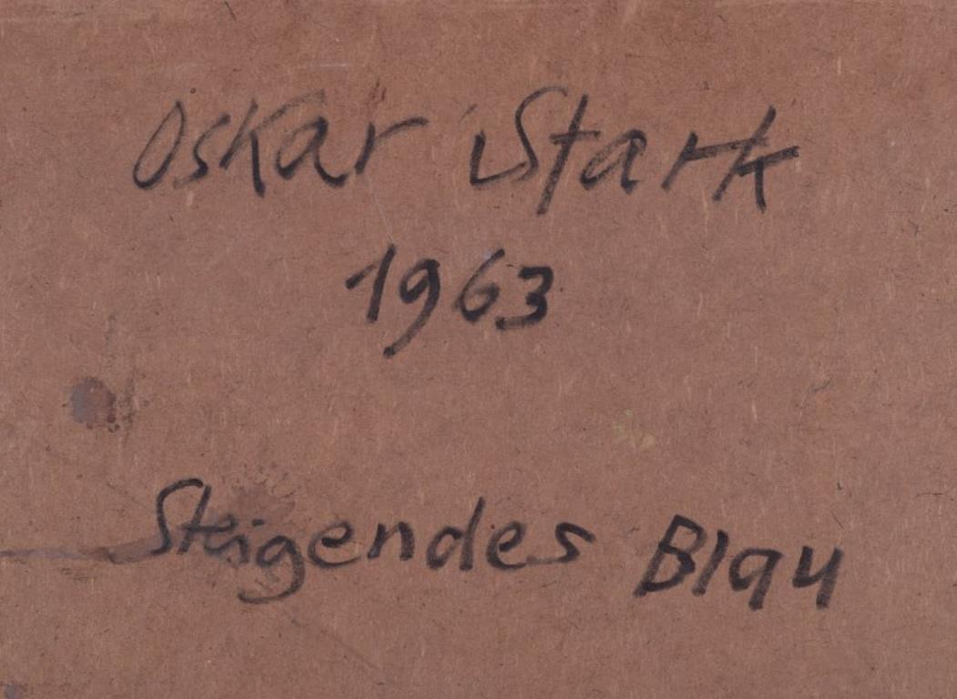Oskar Stark, deutscher Künstler. Öl auf Karton.  Abstrakte Zusammensetzung. 