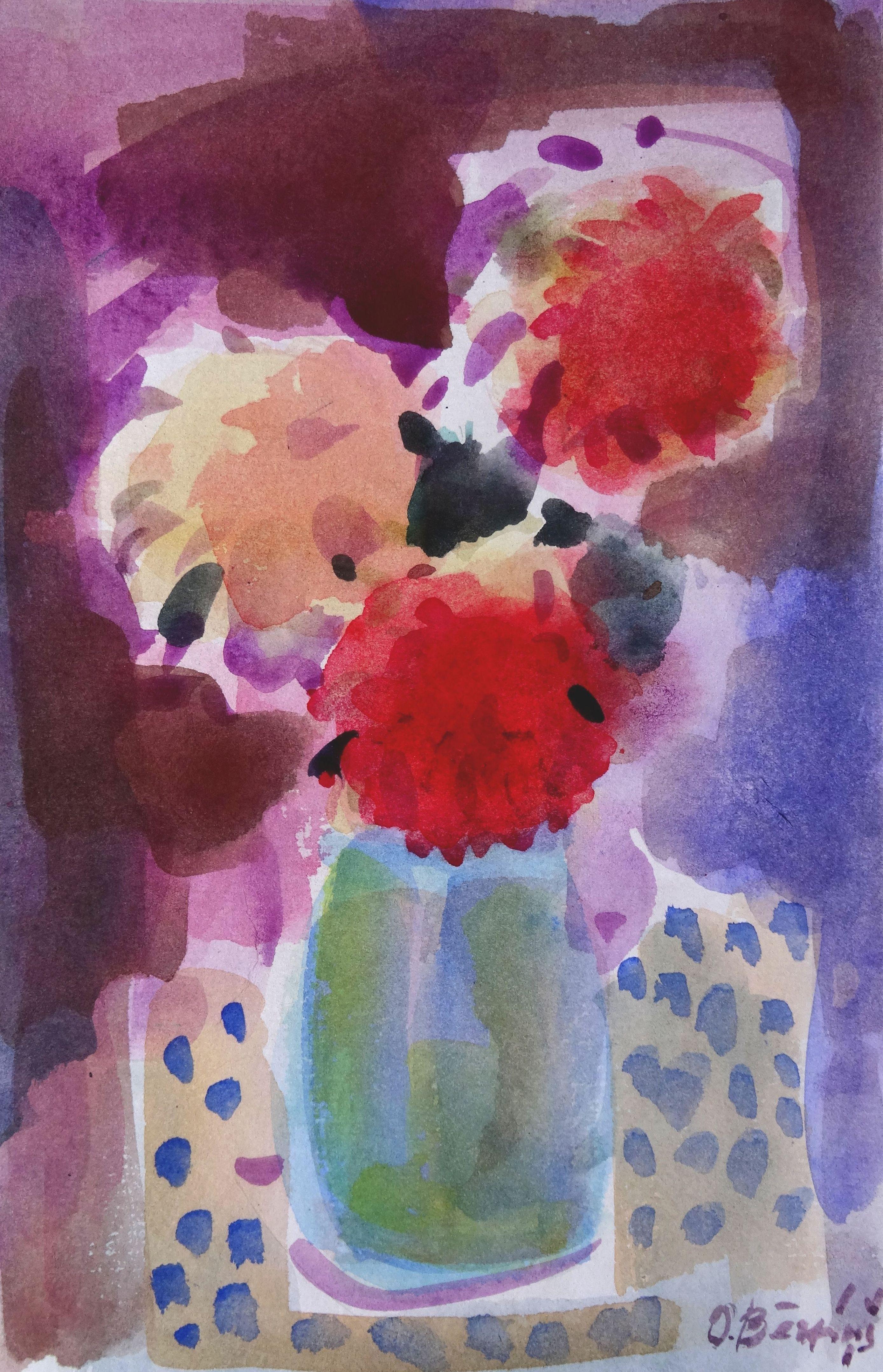 Asters. 1992, paper, watercolor, 28x18 cm