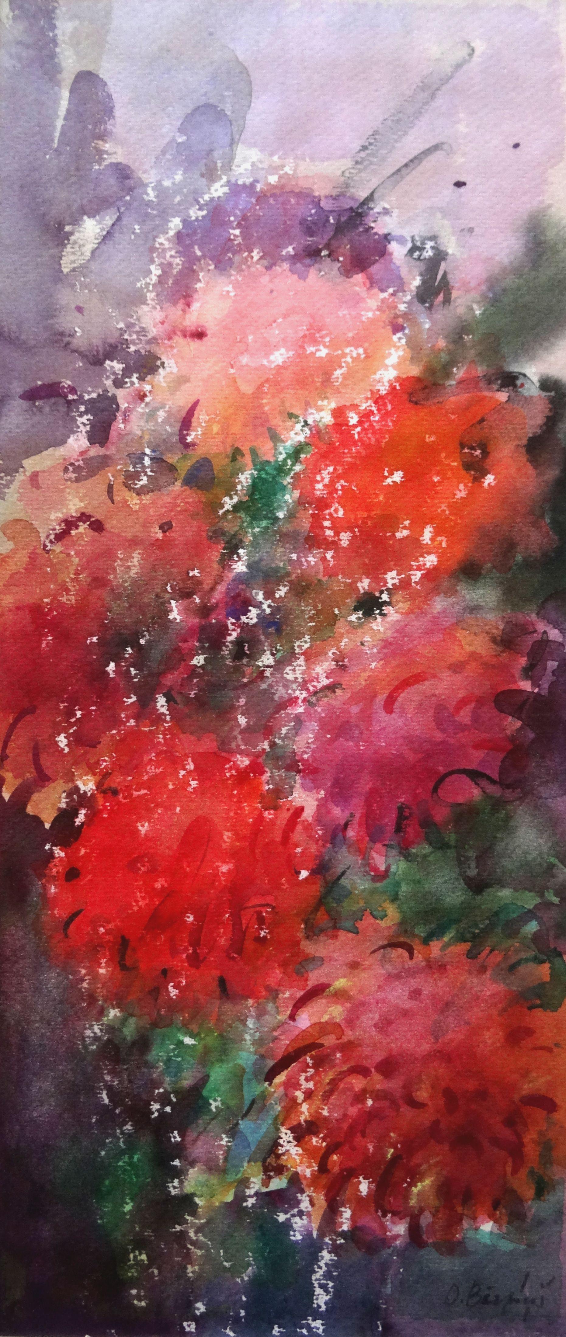 Asters. 1993. papier, aquarelle, 44x19 cm