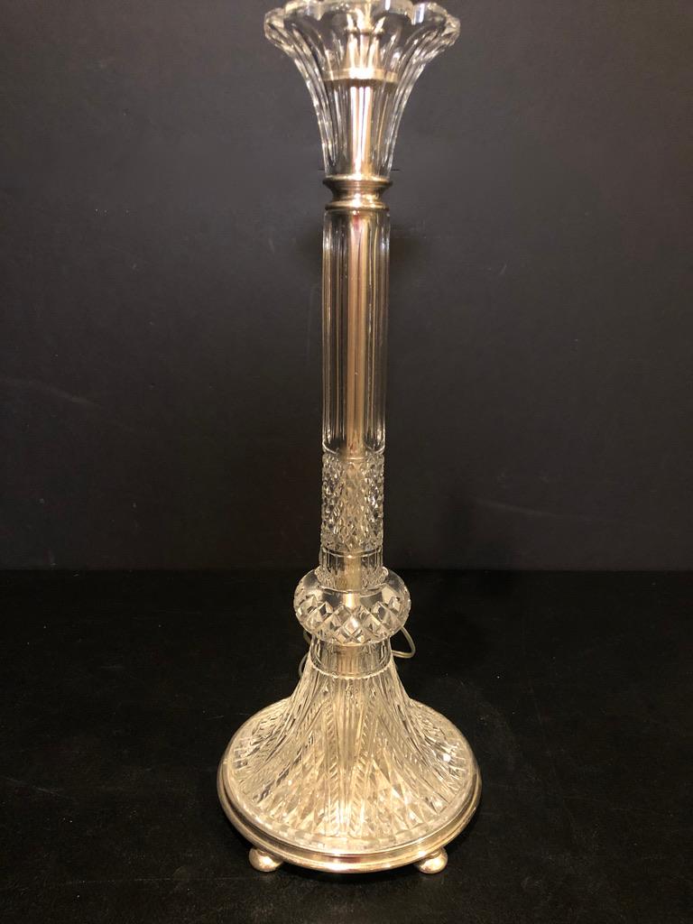 Regency Revival Cut Crystal Lamp By F&C Osler For Sale