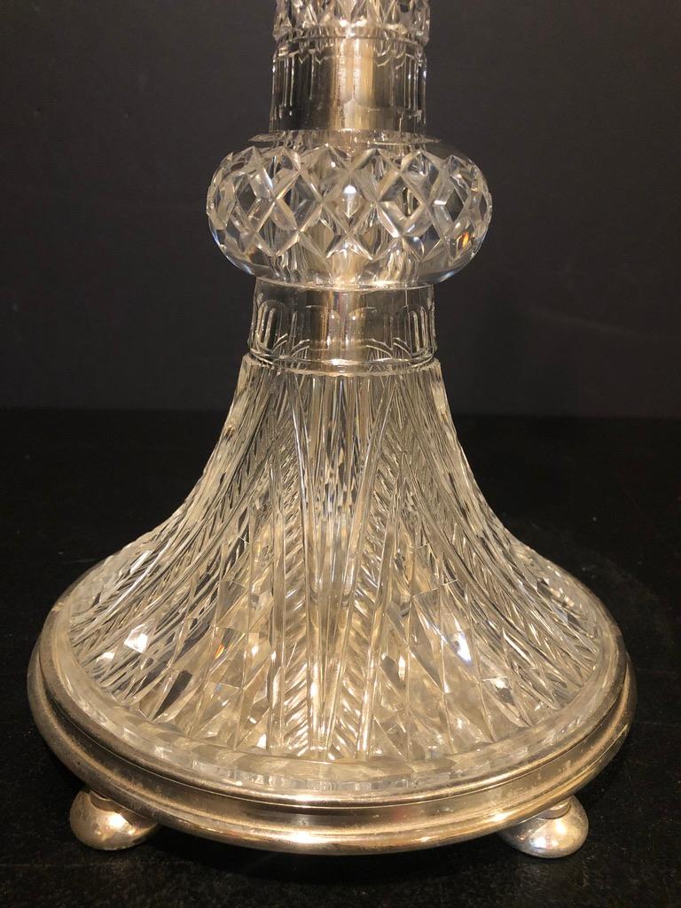 Cut Crystal Lamp By F&C Osler In Good Condition For Sale In Norwood, NJ