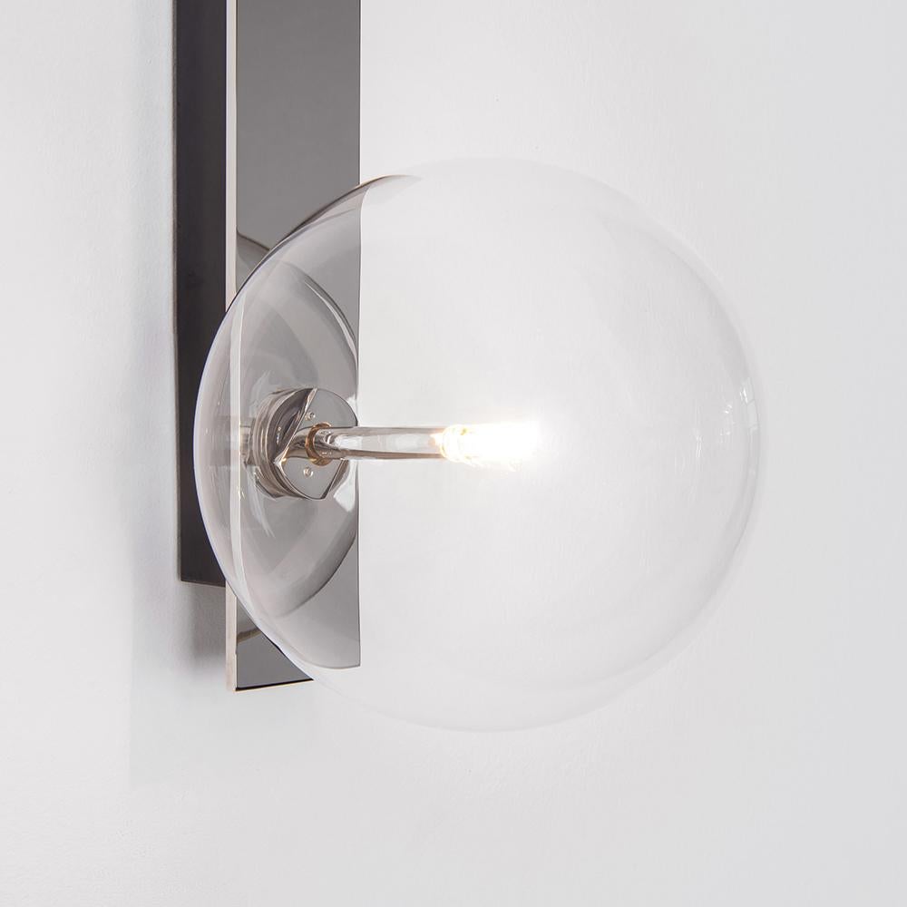 Contemporary Oslo Black Gunmetal Wall Sconce by Schwung For Sale