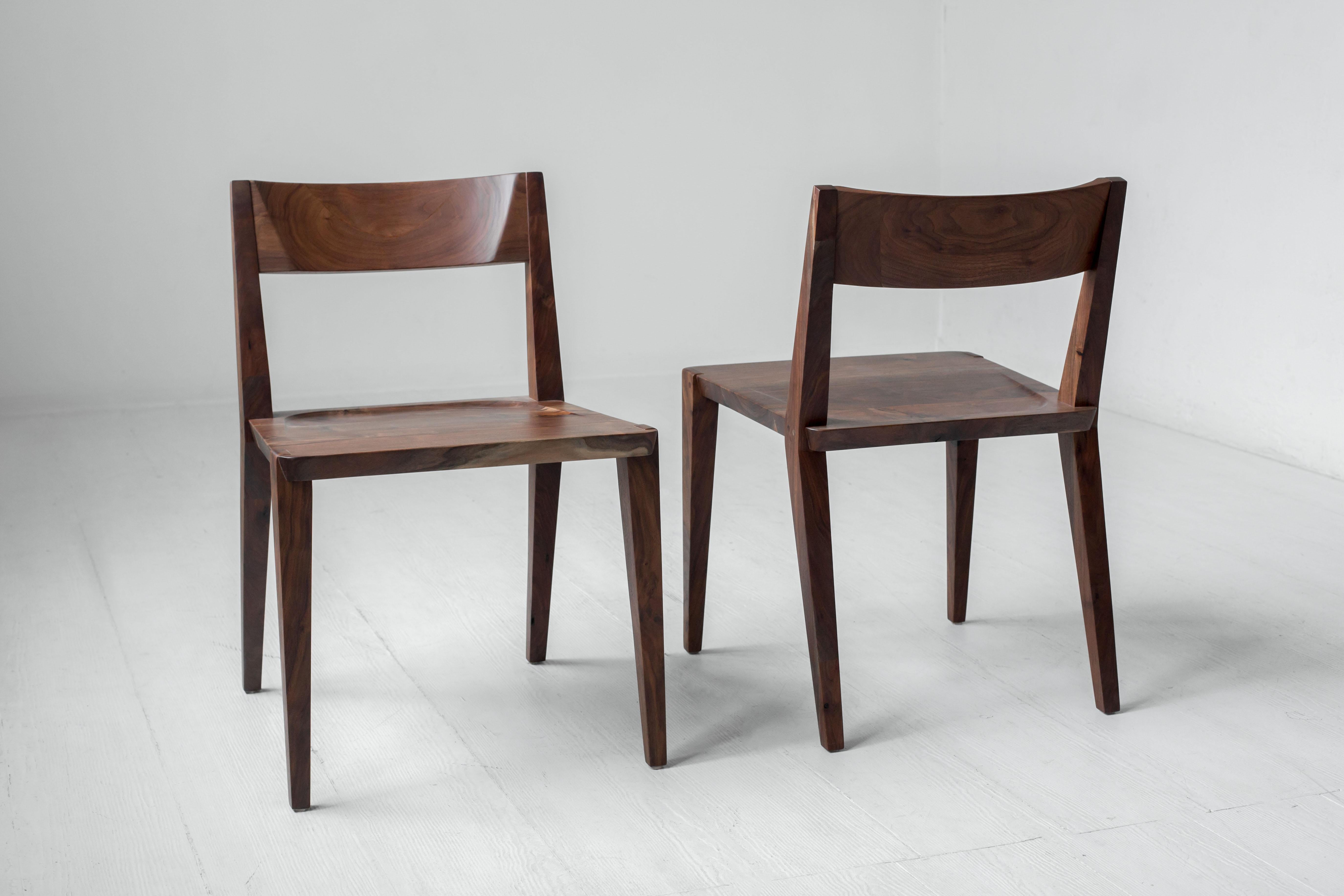 Modern Oslo Dining Chair in Oregon Walnut by Studio Moe For Sale