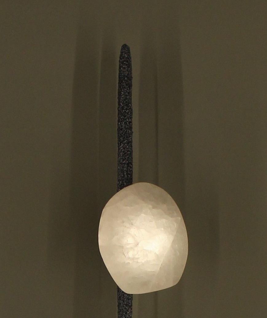 Art Deco Oslo I Wall Lamp with White Quartz And Hand-Blown Glass Details by Aver For Sale
