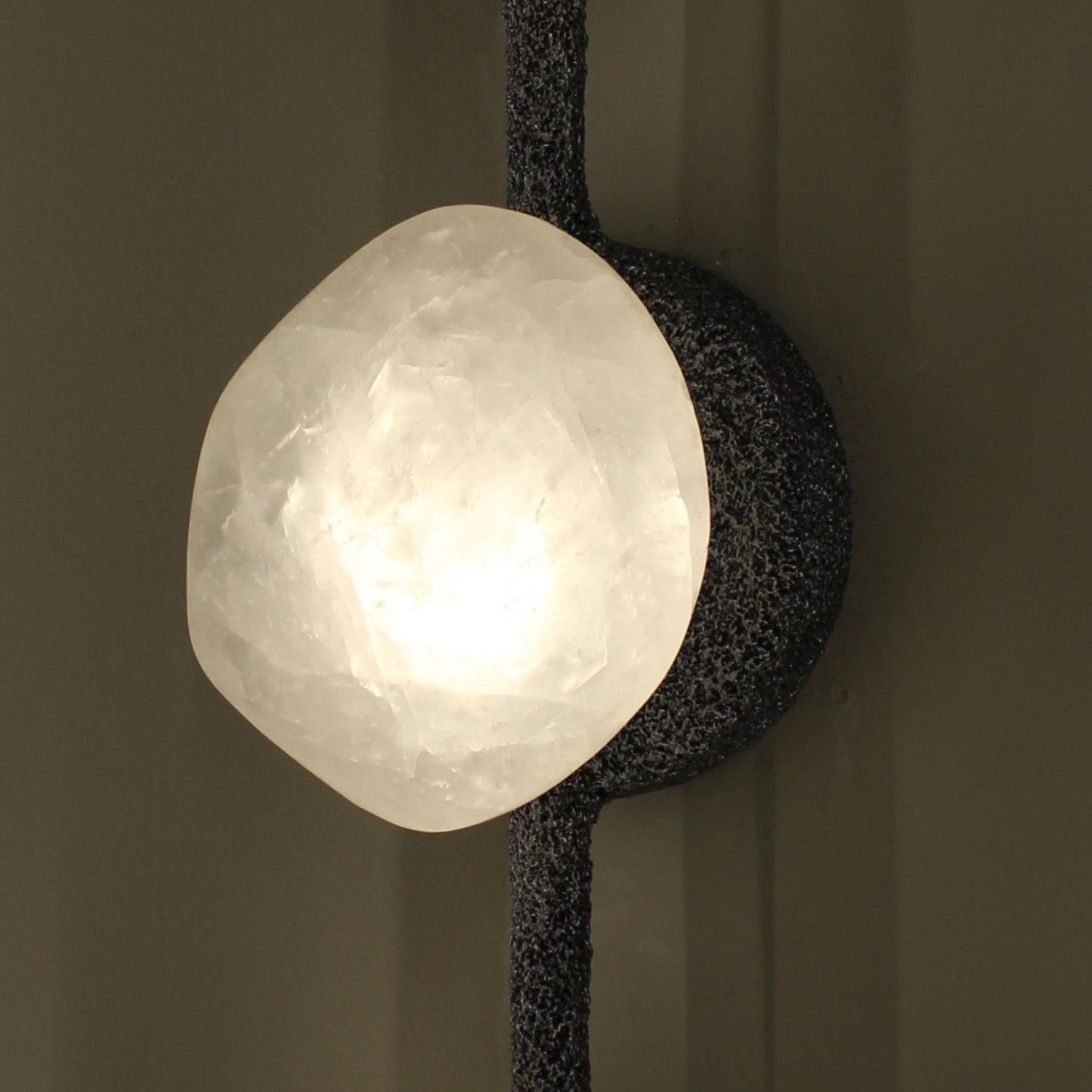 Other Oslo I Wall Lamp with White Quartz And Hand-Blown Glass Details by Aver For Sale