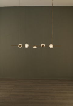 Oslo II Pendant Lamp with White Quartz And Hand-Blown Glass Details by Aver