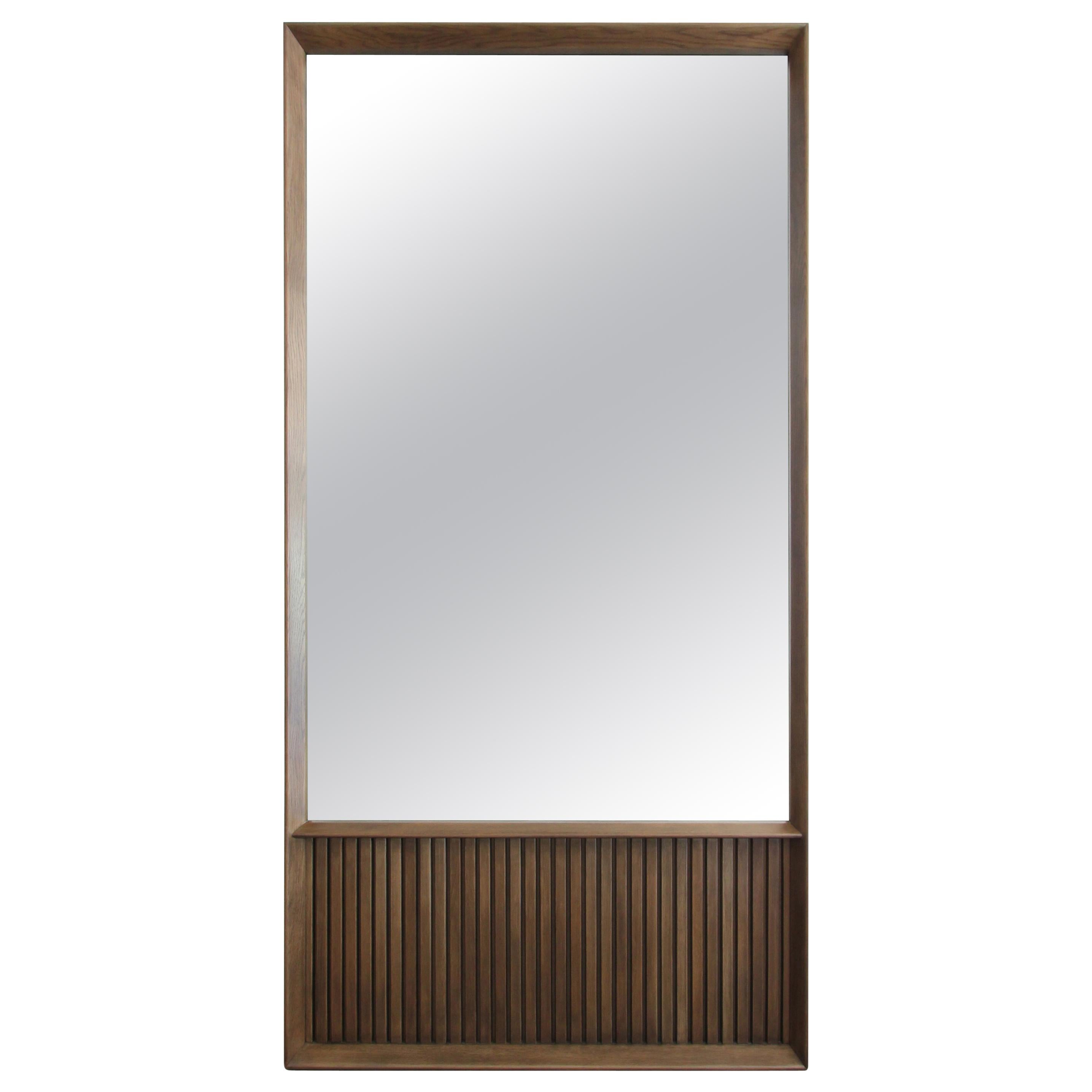 Oslo Rectangular Floor Mirror in Walnut For Sale