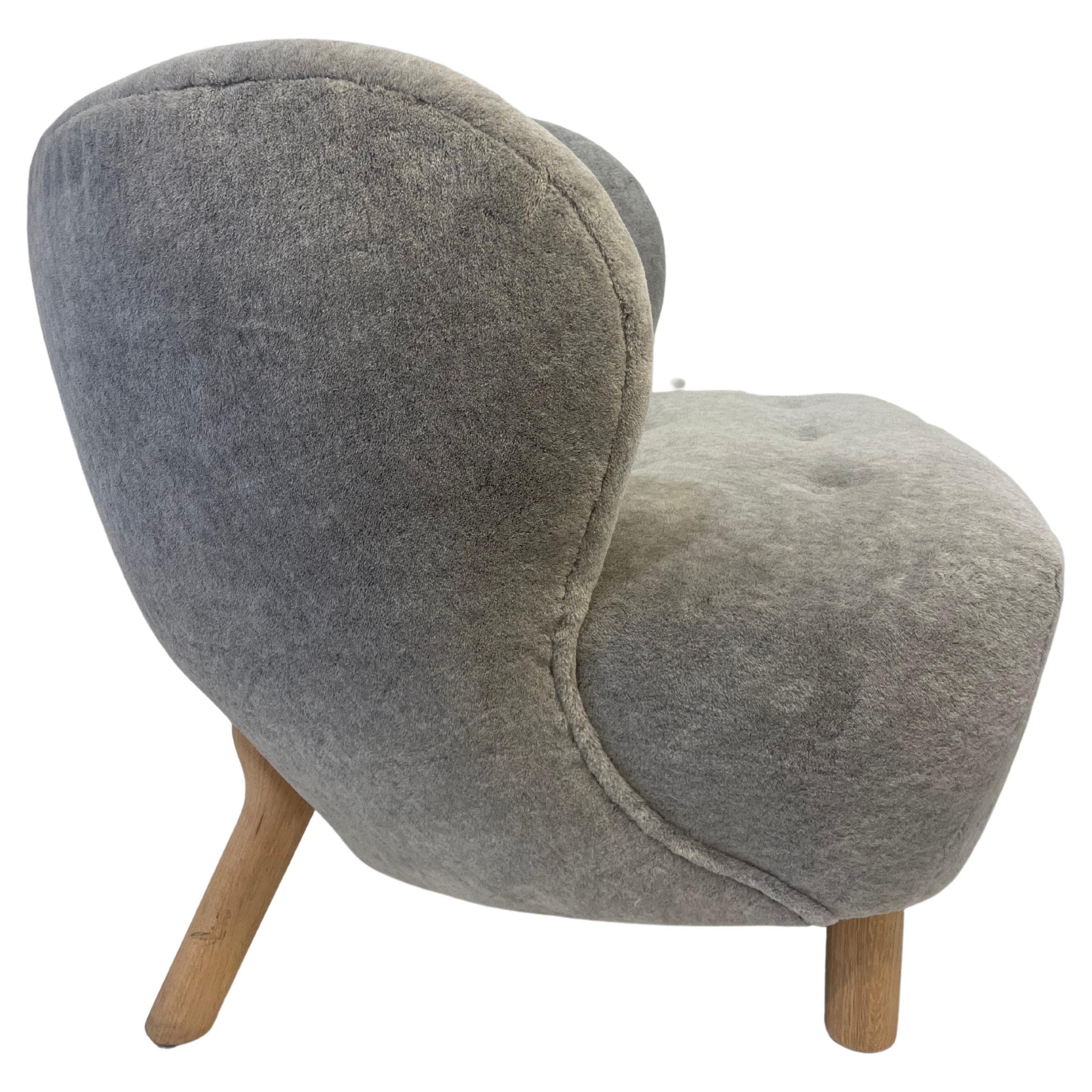 Américain Chaise Oslo en soie et mohair - Mohair - Design MLB personnalisé en vente